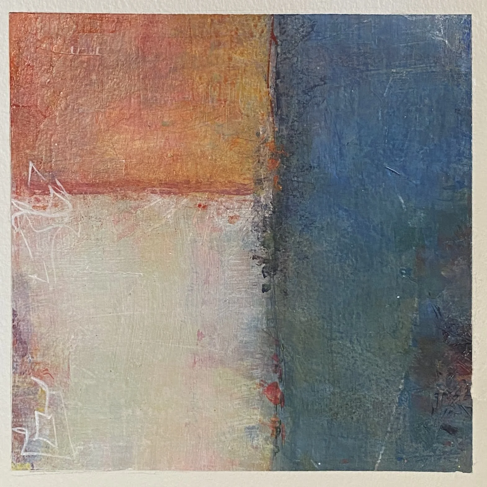 "Tricolore," acrylic on paper, 6"x6" (sold)