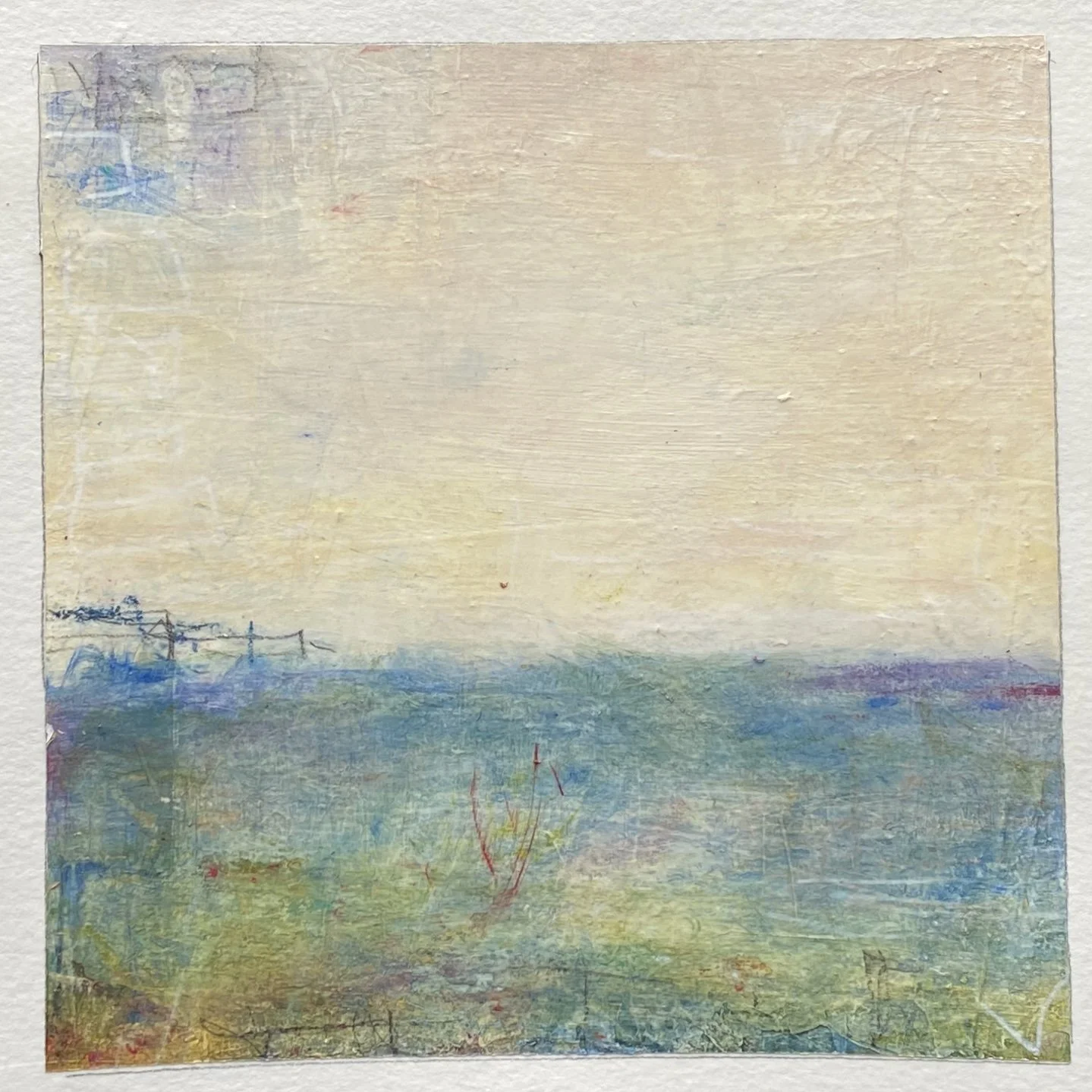 "Naples," acrylic and mixed media on paper 6"x6" (sold)