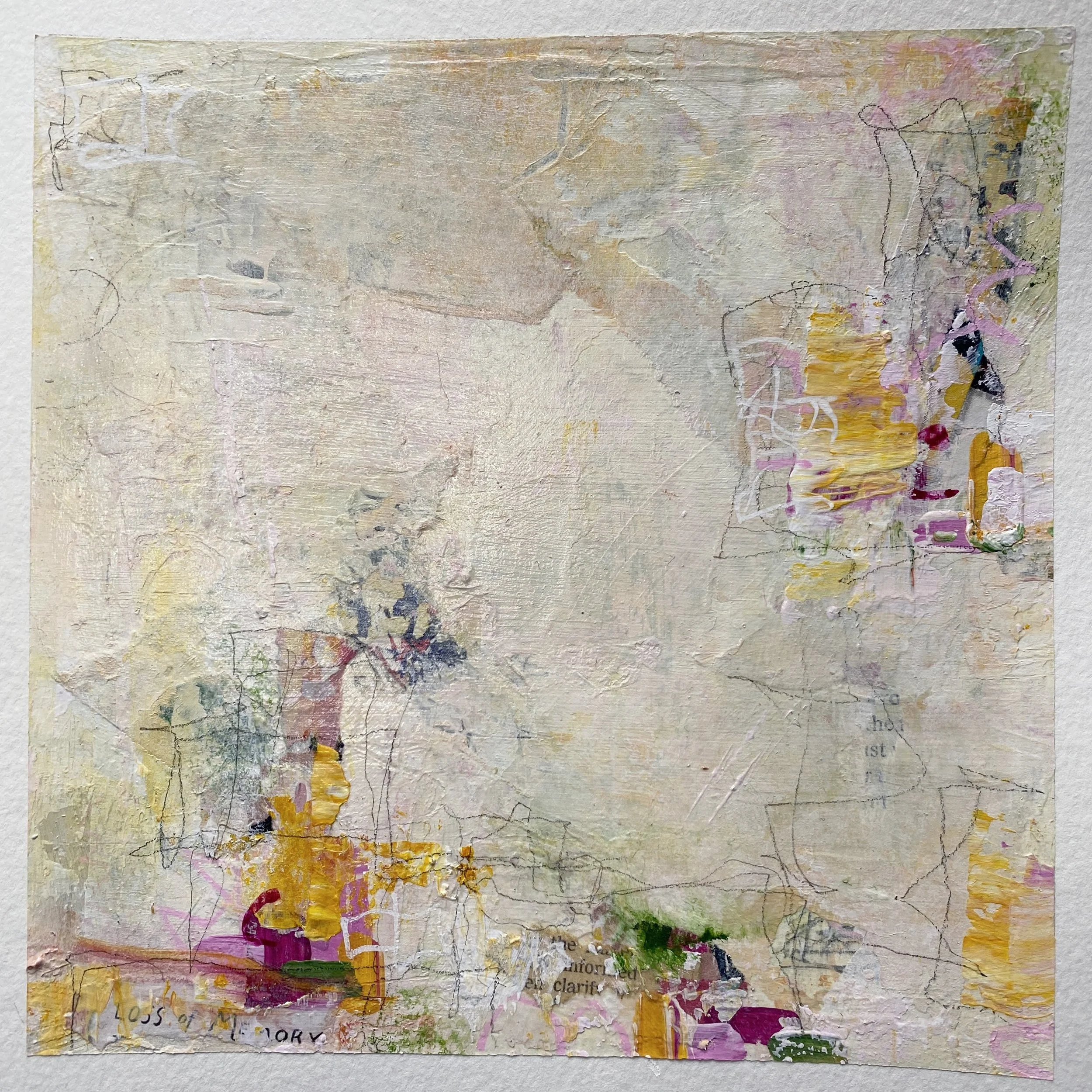 "To Follow One's Conscience," acrylic and mixed media on paper, 6"x6" (sold)