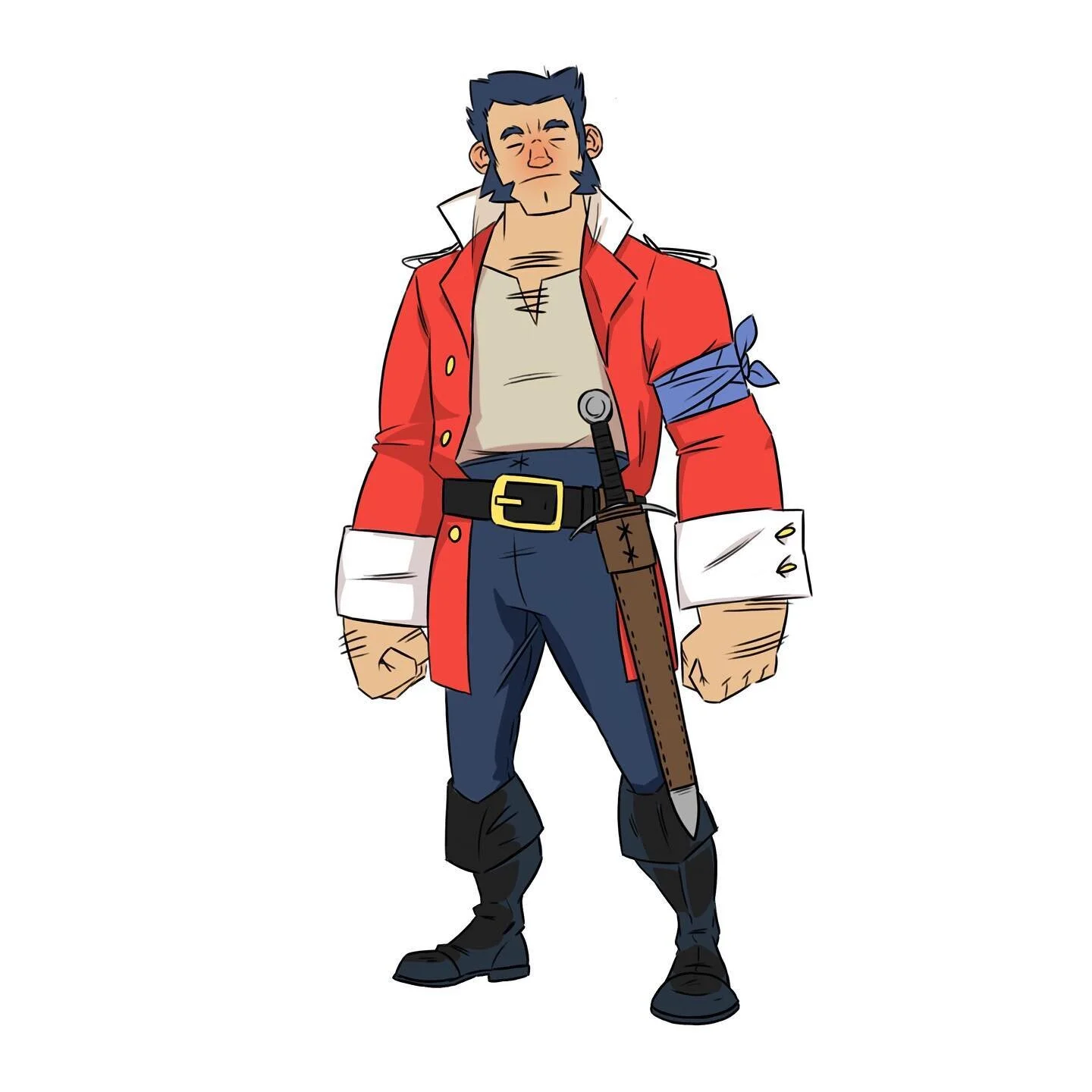 I designed a version Logan a while back to accompany my medieval Spidey. I drew this over a year ago and final decided to wrap it up today. In this world Logan is a disgraced captain of the King&rsquo;s guard, who spends his time getting into brawls 