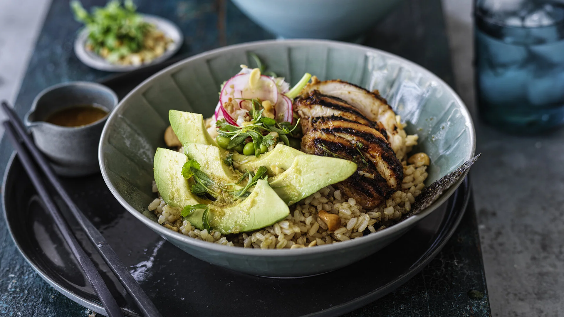 DELCADO AND MISO GRILLED CHICKEN RICE BOWL
