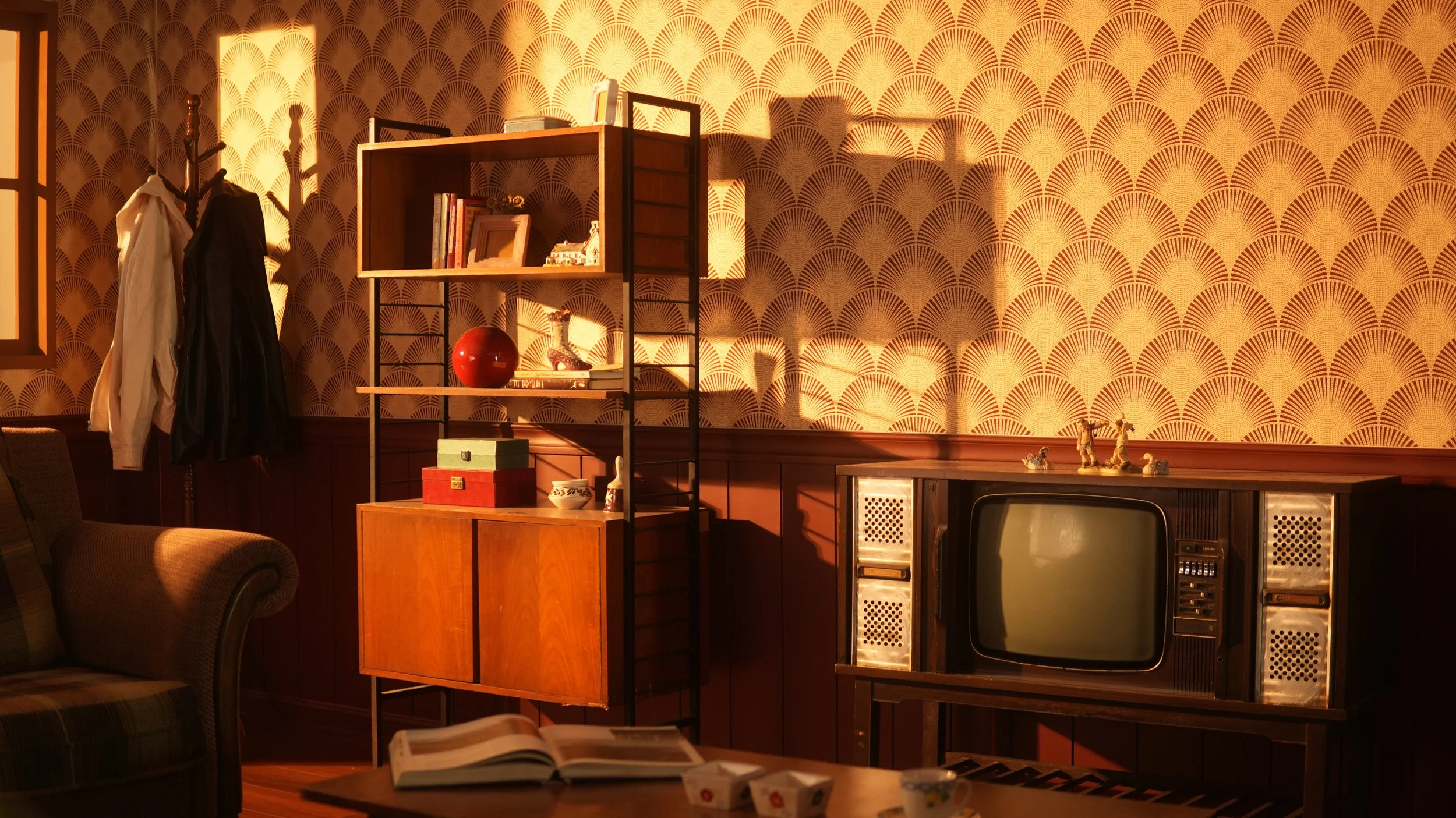 Living room under the golden hour look