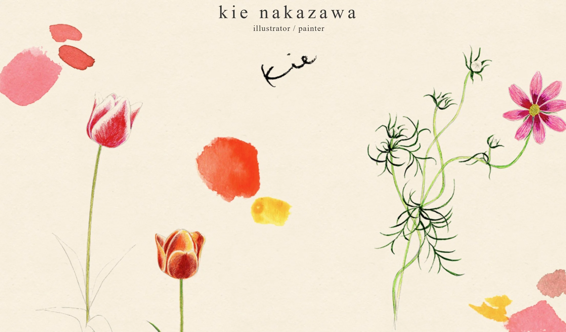 A beautifully-designed artist website (Kie Nakazawa)