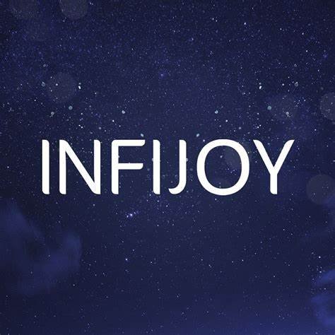 Night sky background with stars and the word 'INFIJOY' in white text
