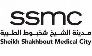 Logo of Sheikh Shakhbout Medical City, featuring the acronym 'SSMC' and Arabic text.
