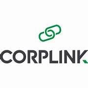 Logo of a company named CORPLINK, featuring a green chain link icon above the word CORPLINK in black uppercase letters.