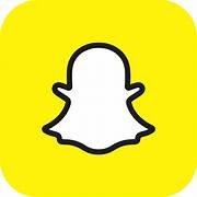 Snapchat logo with a yellow background and a white ghost outline.