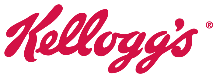 Kellogg's logo in script font with red text and white outline.