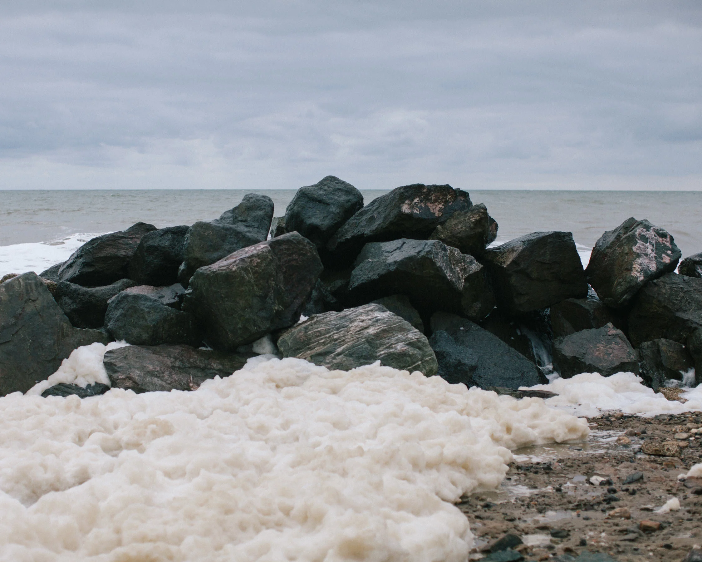 The old sea defences are no match for the tidal surges experienced in this part of the UK.