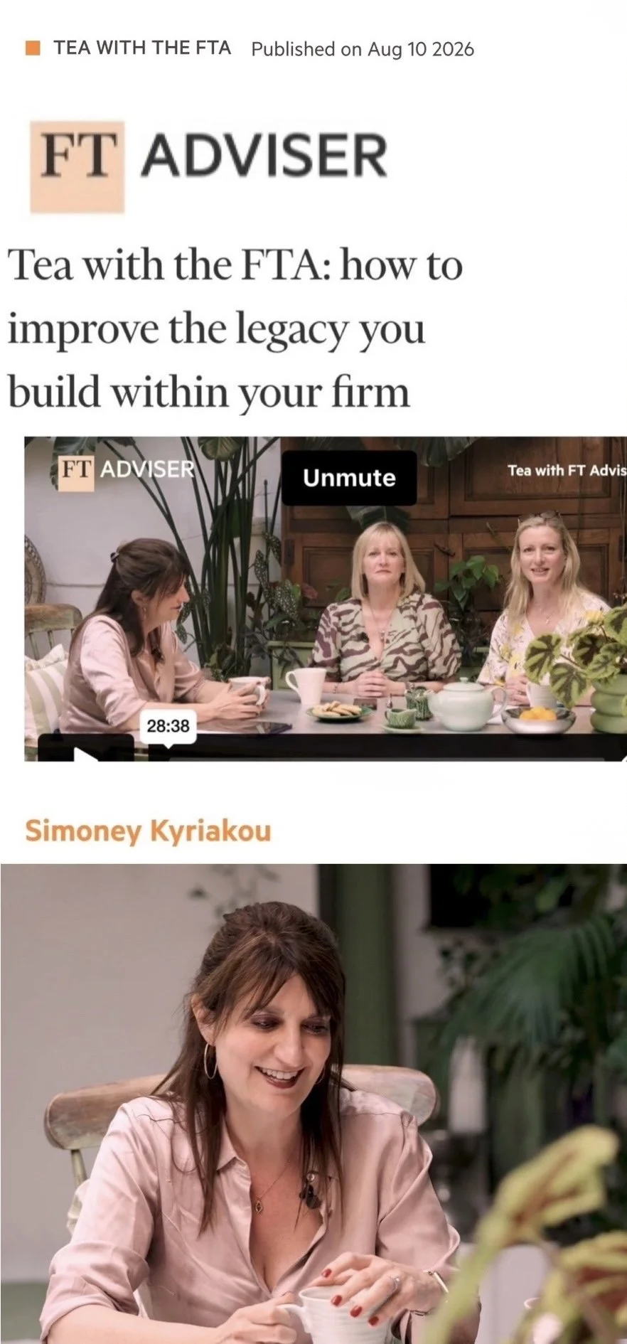 Tea with the FT Adviser
