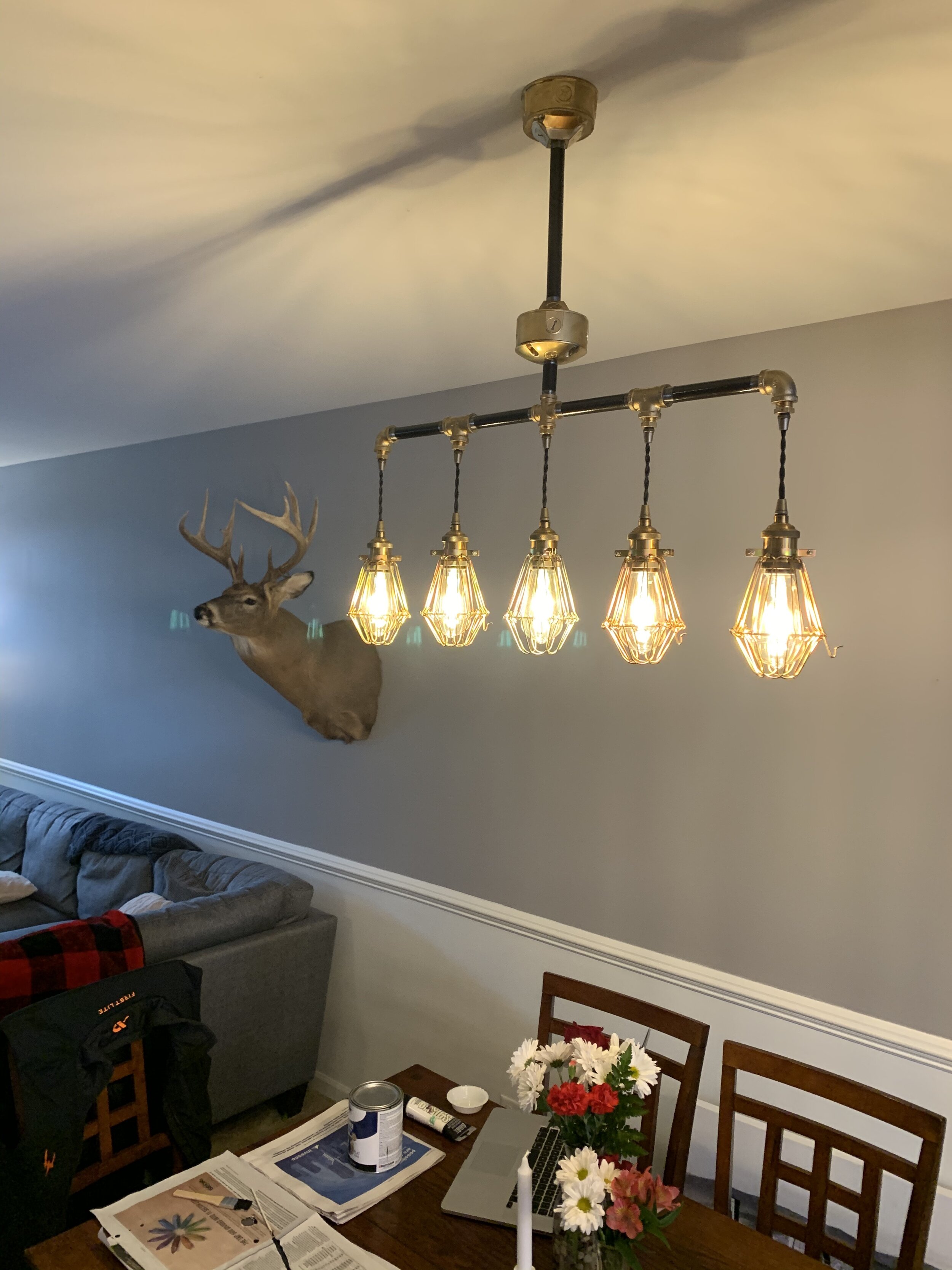 More Sarah & Philip lighting over their dining room. Their place is a showcase.