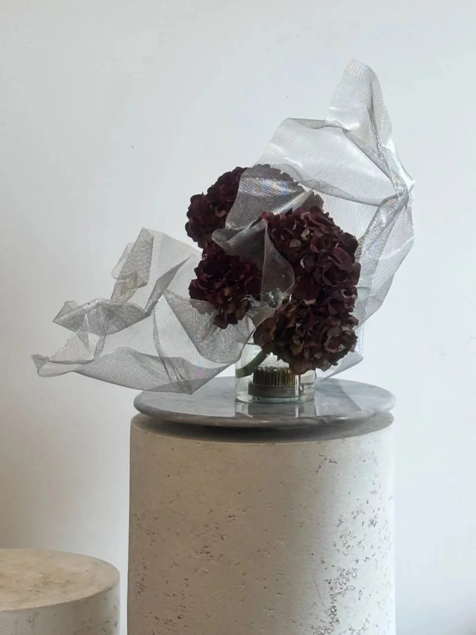 Contemporary floral arrangement in a studio