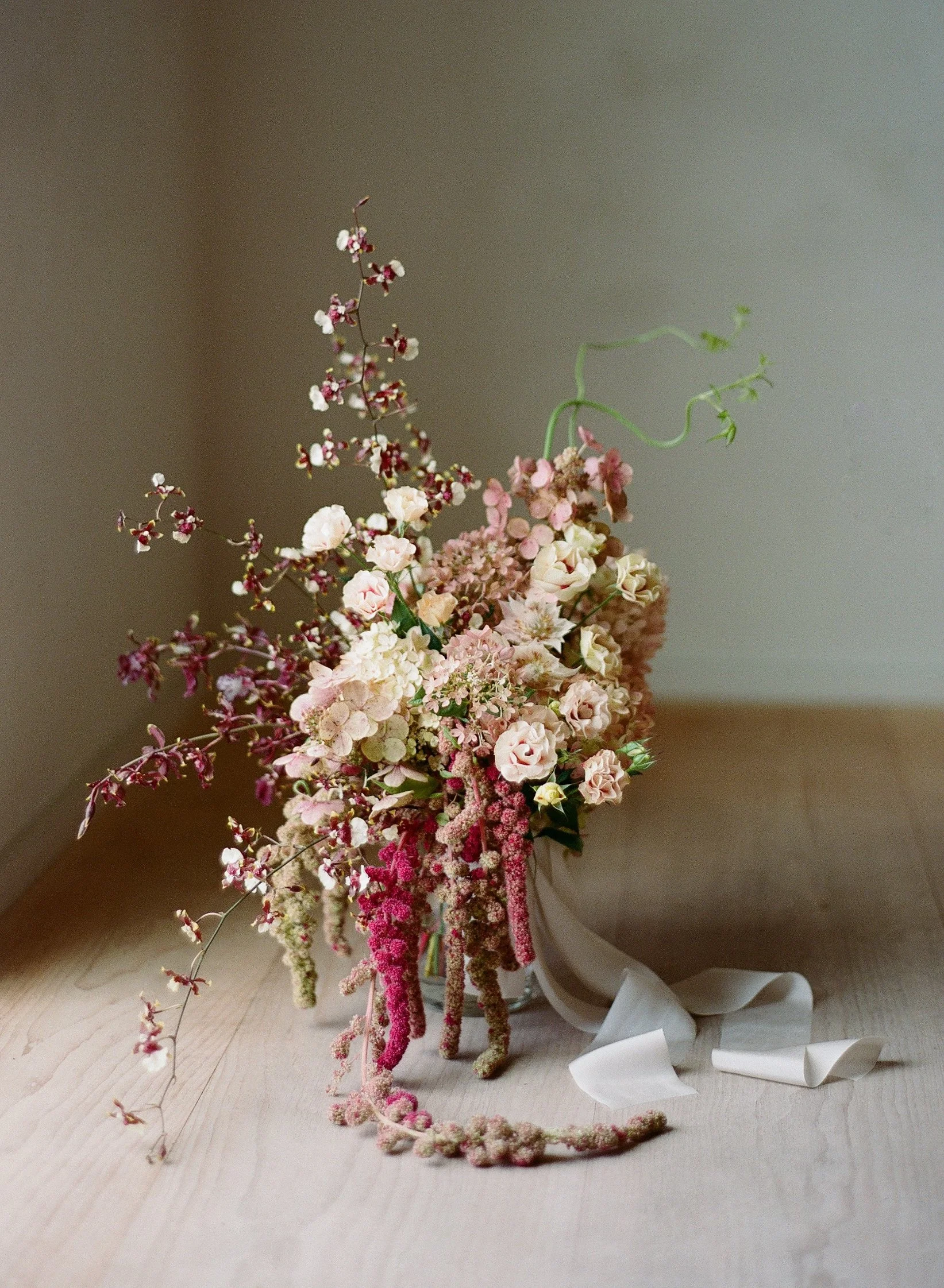 Bridal bouquet with seasonal flowers.