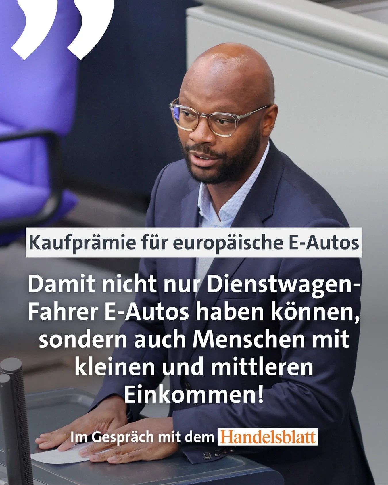 🚗 E-Autos dürfen nicht nur für Reiche sein – die Zukunft der Mobilität ist elektrisch und muss für alle erreichbar sein!
💡 Darum setze ich mich für die Wiedereinführung der Kaufprämie für E-Autos ein: