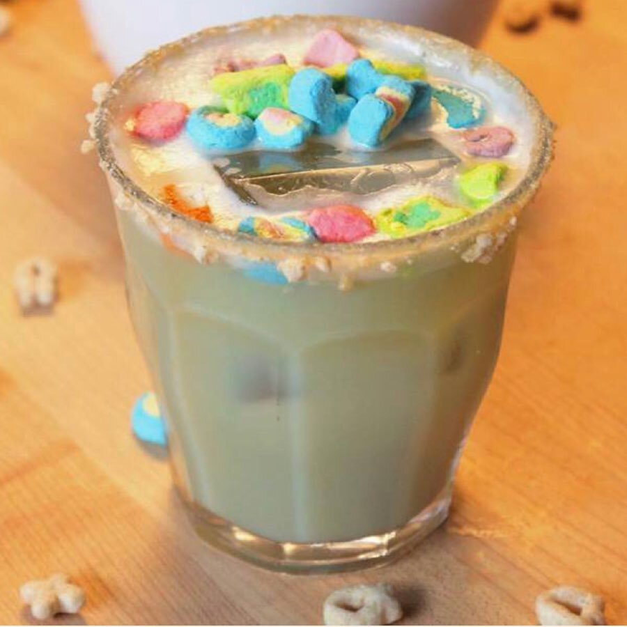 .
Well, shake your shamrocks! In honor of St. Patrick&rsquo;s Day, we&rsquo;re doing our weekly recipe today. We think you&rsquo;ll find it magically delicious! 🌈

🍀 Lucky Charms Milk Punch 🍀

INGREDIENTS 
1 ounce Reverend Spirits bourbon 
1 ounce