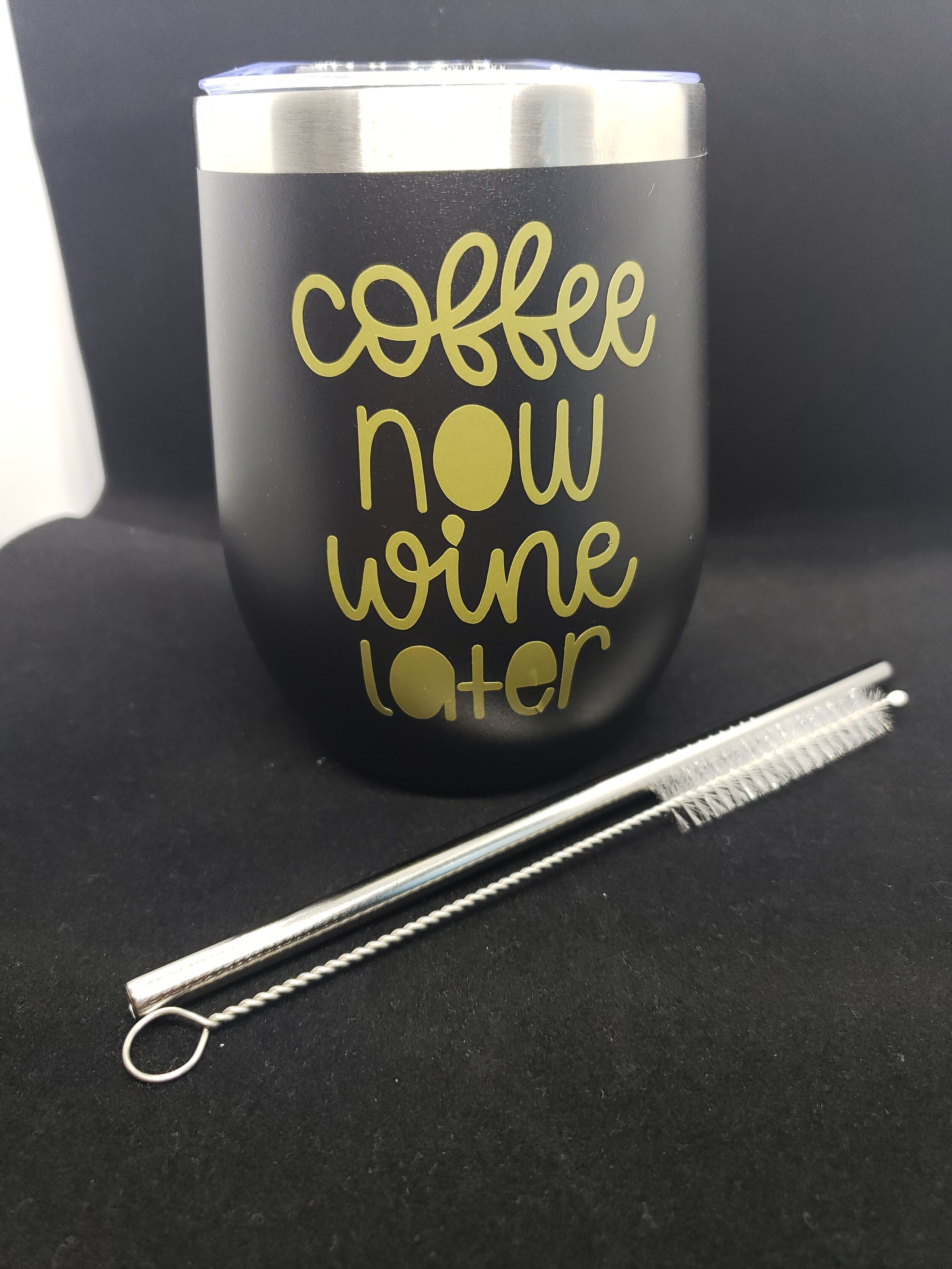 Coffee now, wine later wine tumbler