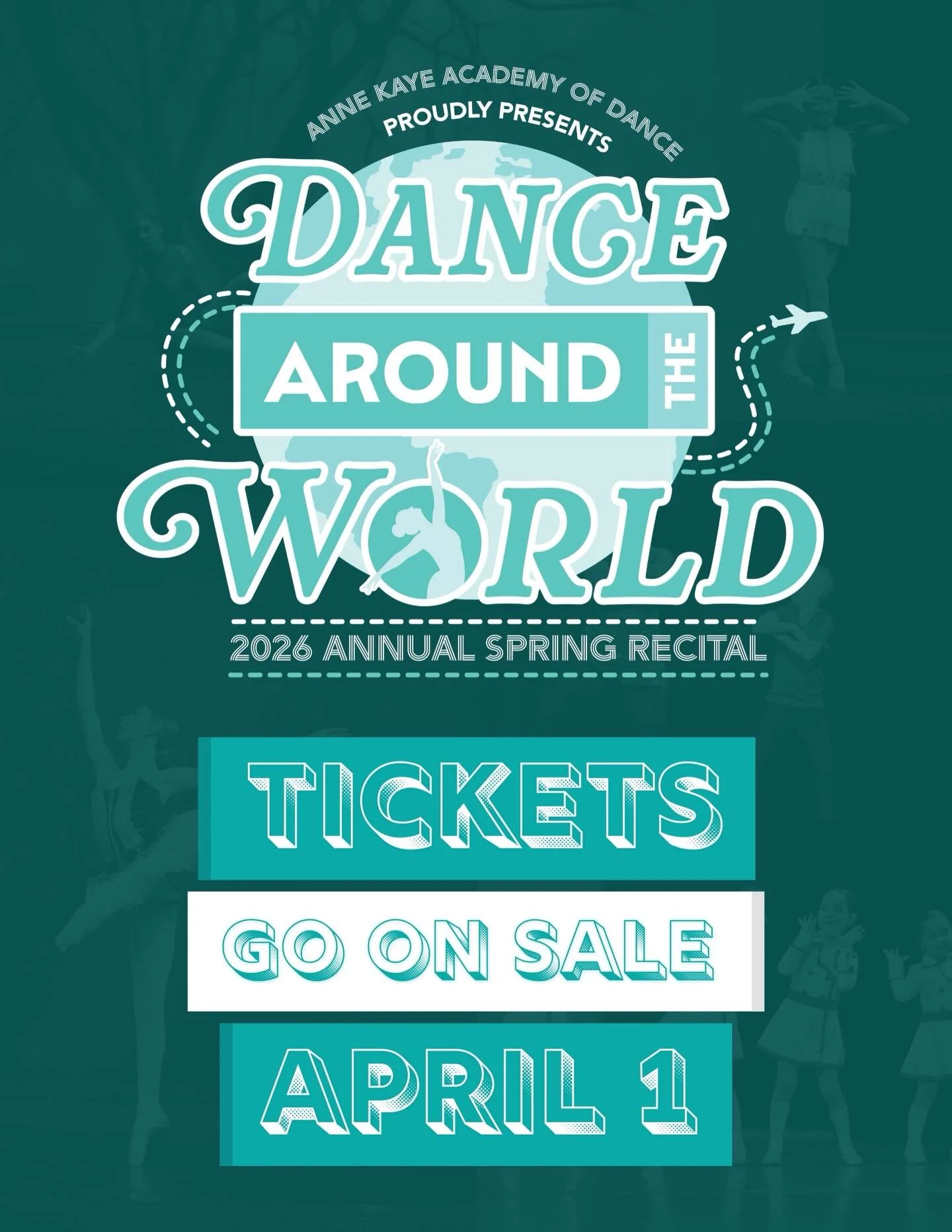 Tickets go on sale this Wednesday for AKA&rsquo;s 5th Annual Spring Recital: Dance Around the World! 🌎 Be sure to keep an eye on the studio BAND and your email for updates!