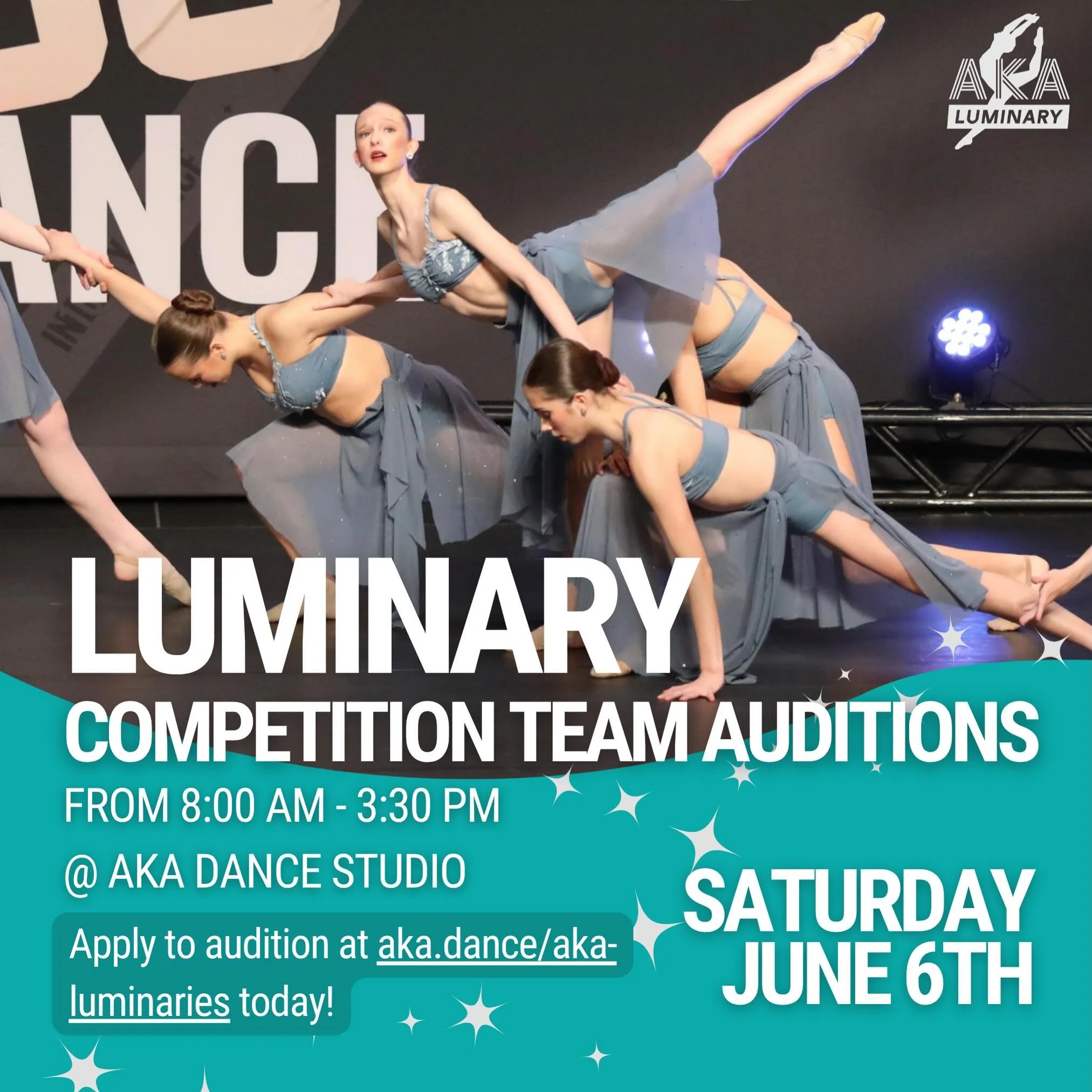Final day to sign up to audition for the AKA Luminaries!
For more information, check out our website at www.aka.dance/aka-luminaries or email our Luminary Director at luminary@aka.dance!

See you at auditions!
#competitiondance #centralflorida #akalu