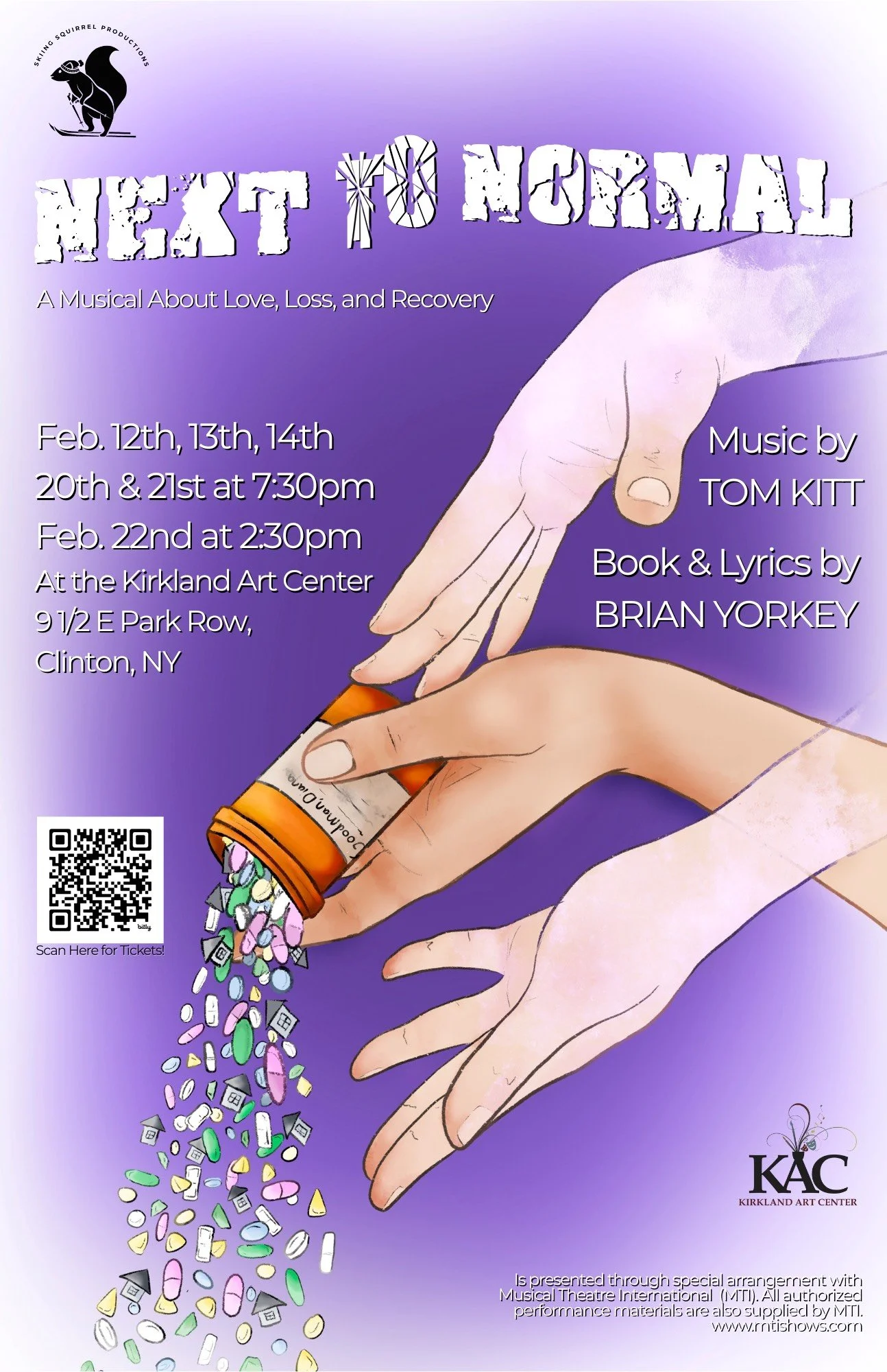 Thursday through Saturday, February 12th-14th at 7:30pm and Friday through Sunday, February 20th and 21st at 7:30pm, with at 2:30 pm matinee on February 22nd!