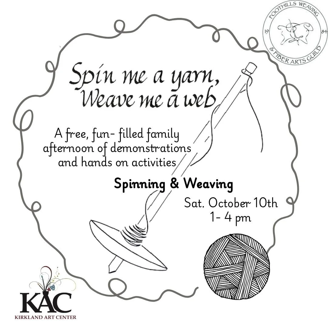 Save the Date Sat. October 10th! For a Fiber Day sponsored by the Foothills Weaving & Fiber Guild! 