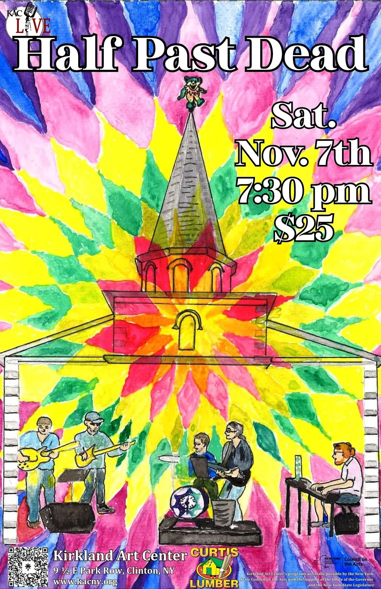 Half Past Dead

Saturday, November 7, 2026

7:30 PM  9:30 PM

Half Past Dead is a Grateful Dead tribute band based in Sherrill, New York