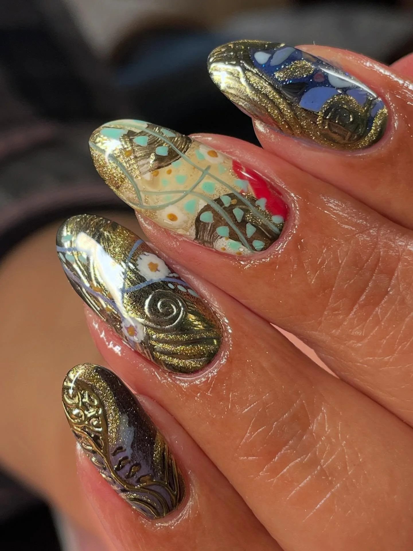 loosely inspired by Klimt artwork🌟

#gustavklimt #ornatenails #detailednailart #sandiegonailart #sandiegonails