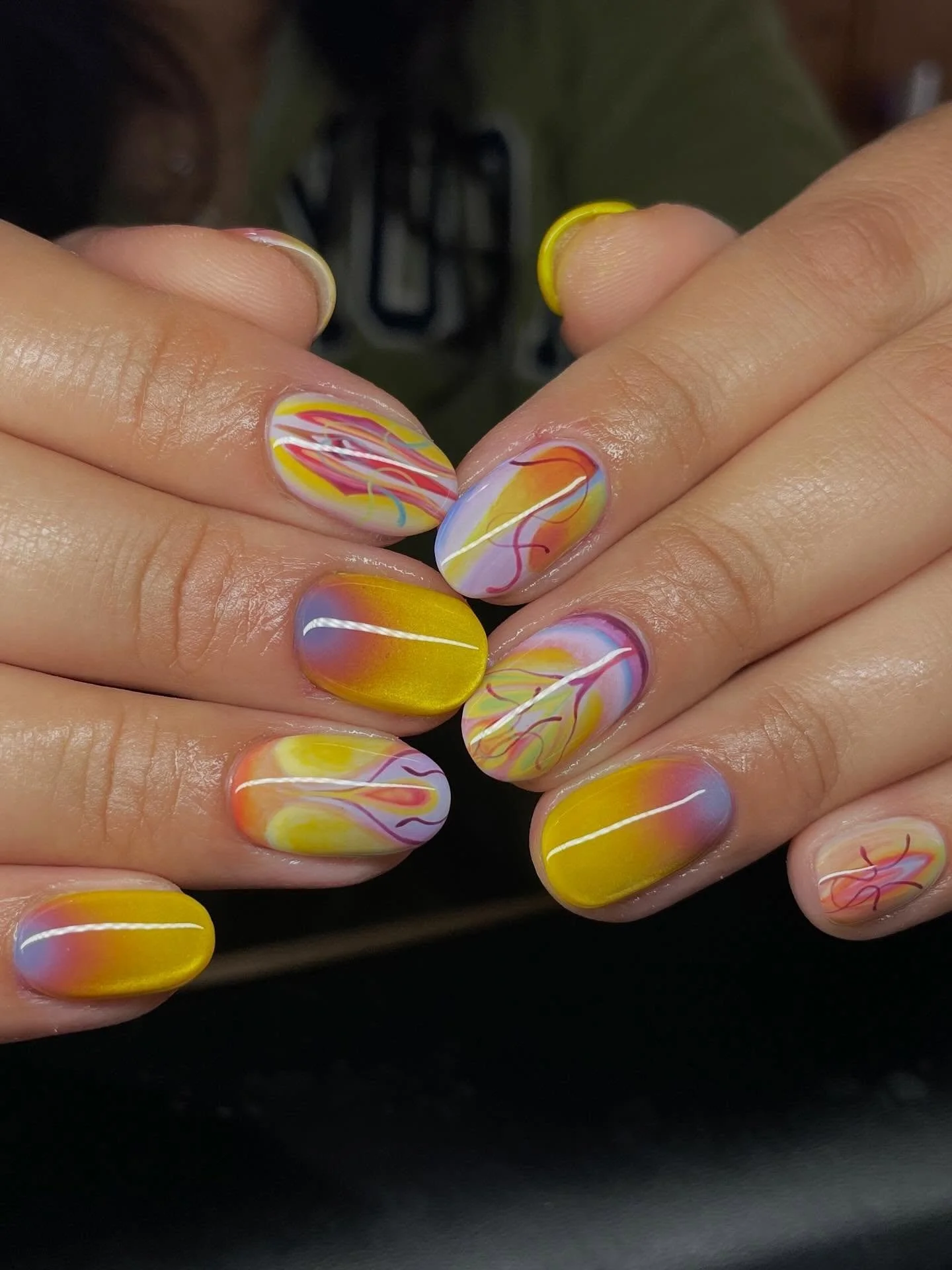 🏵️🌞🌼
Abstracts inspired by @shulingguo 
Cat eye ombre inspired by @peggy._.nailupy 

#abstractnailart #ombrenailart #yellownails #abstractnails #sandiegonailart
