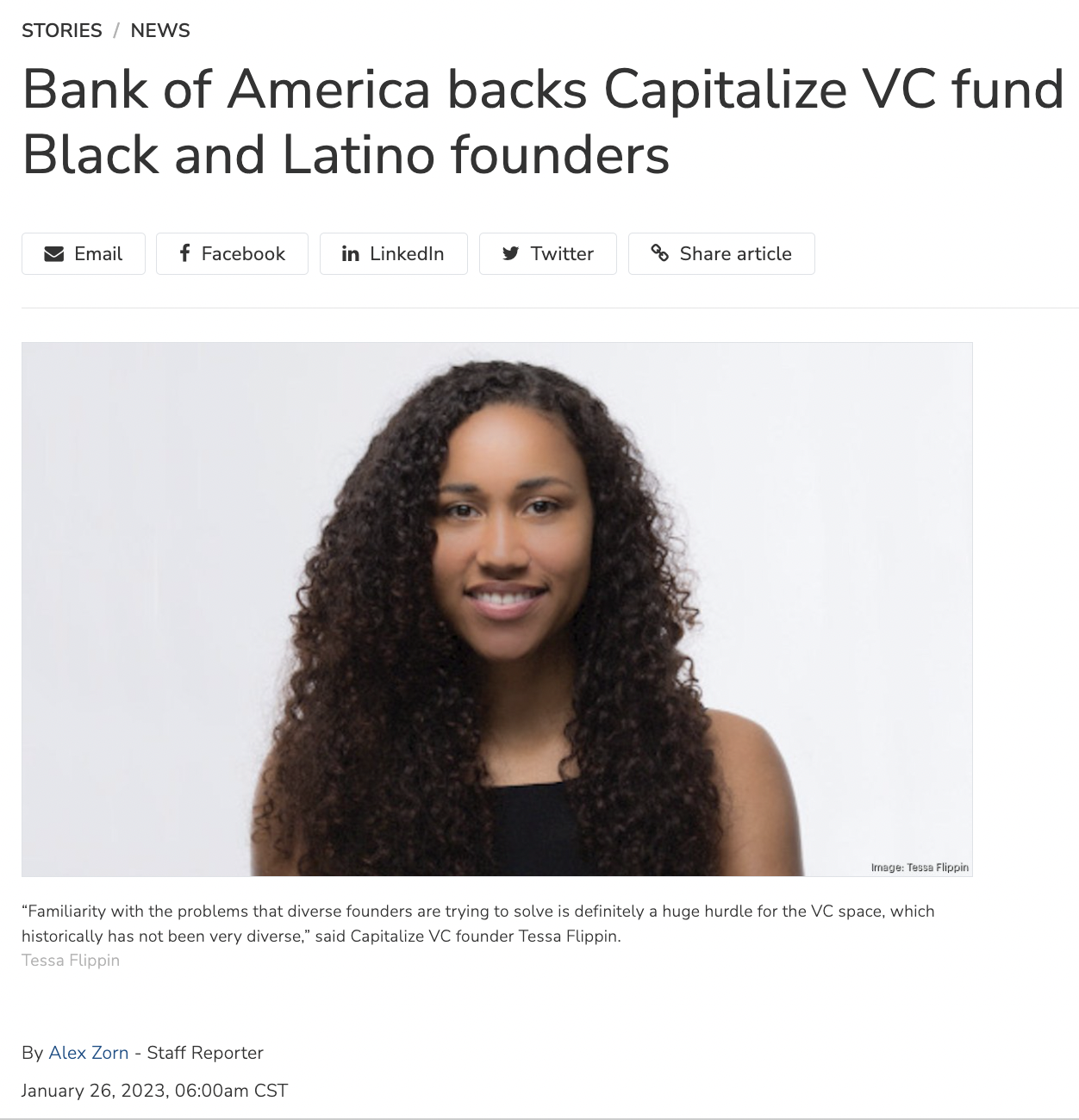 Bank of America backs Capitalize VC fund that invests in diverse founders
