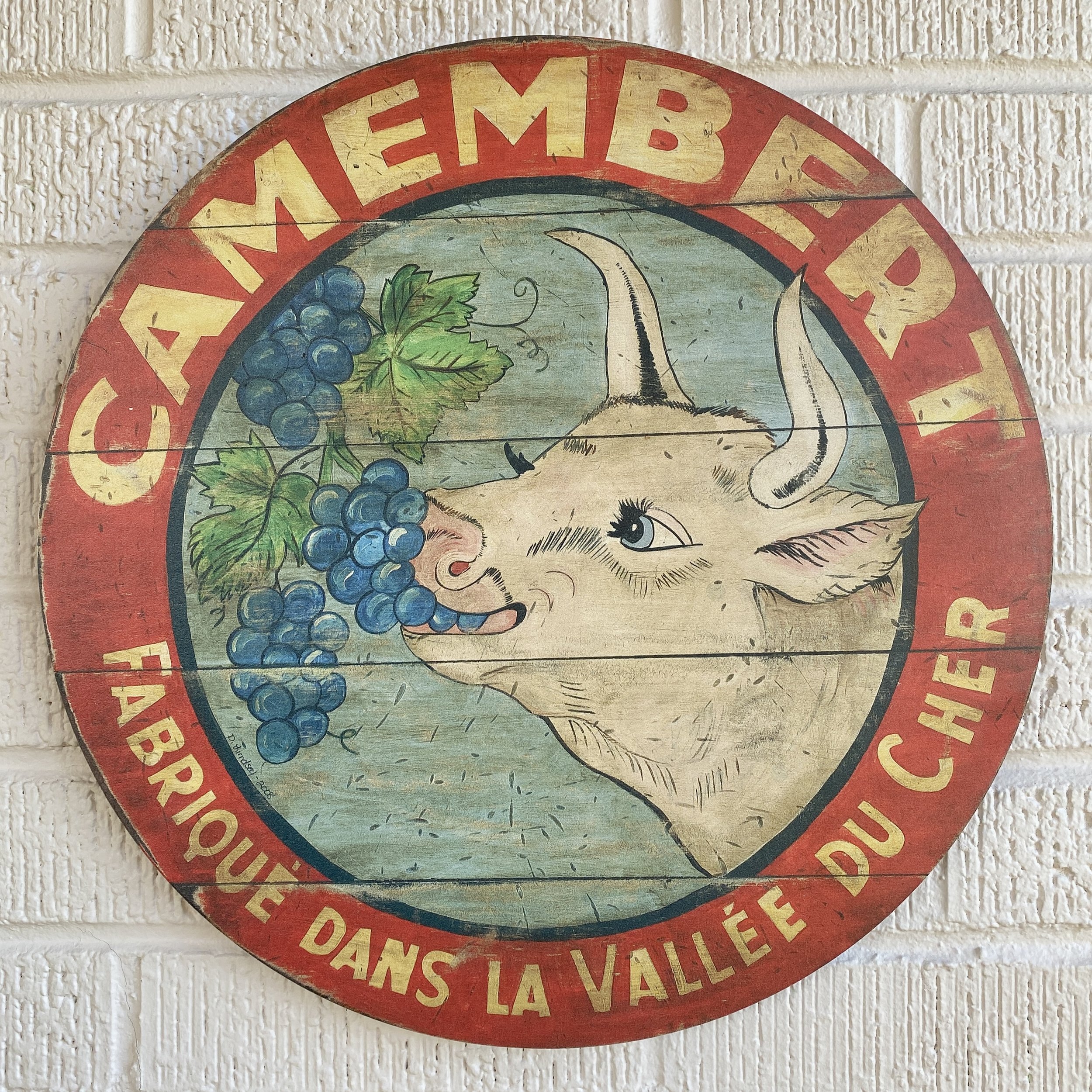 Cow Nibbling Grapes Wall Piece