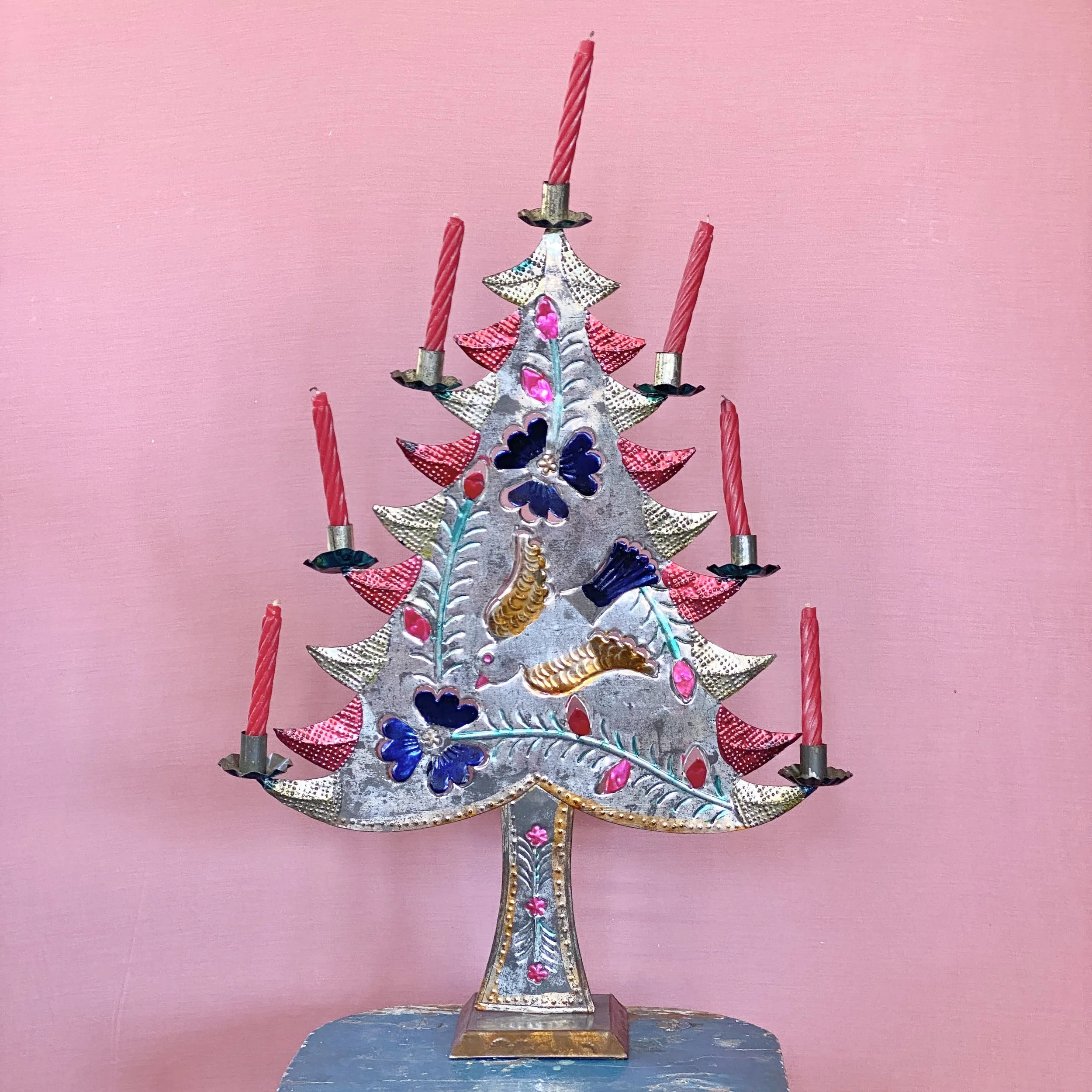 Vintage Mexican Folk Art Christmas Tree, available in Pittsburgh dried flower shop
