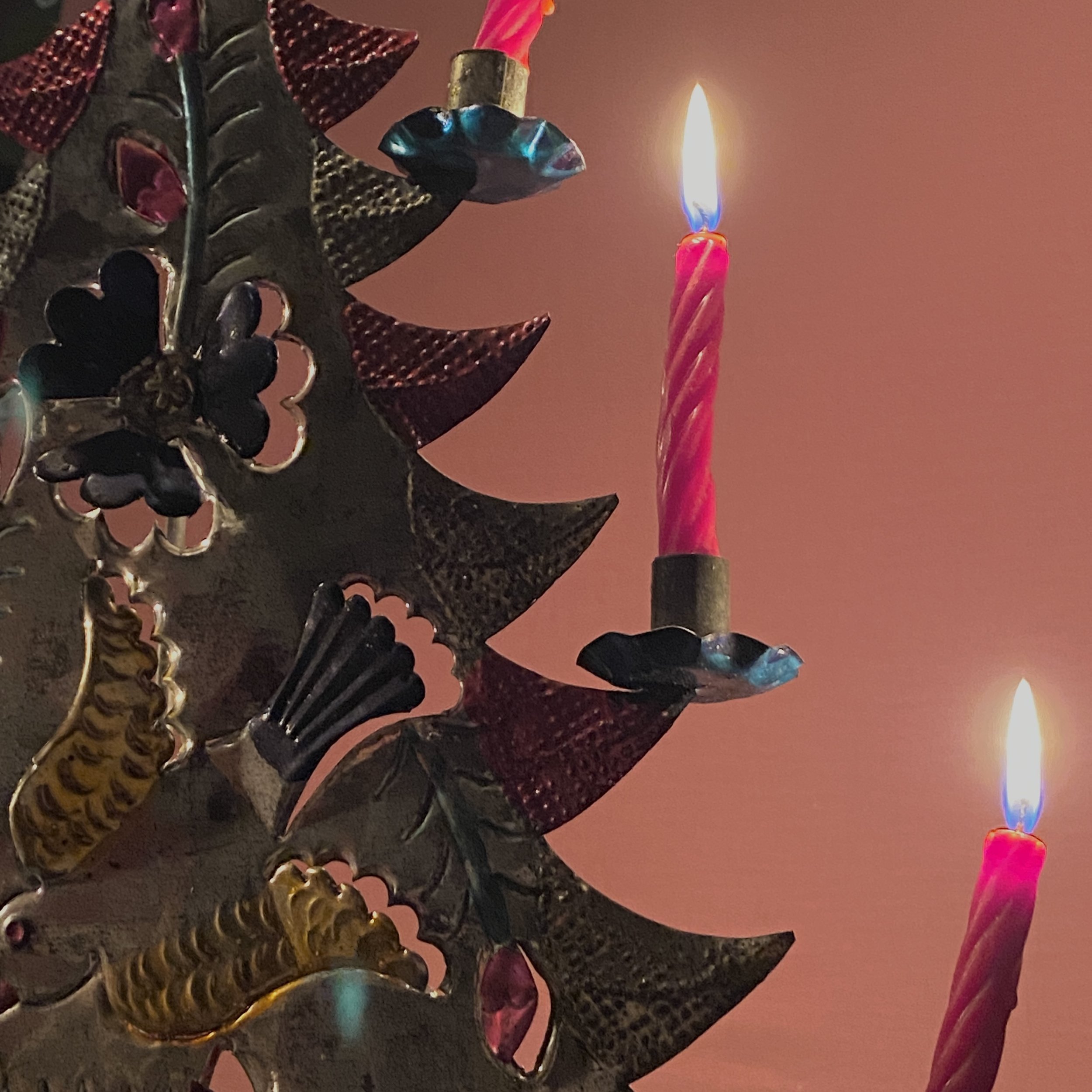 Unique vintage holiday candle tree