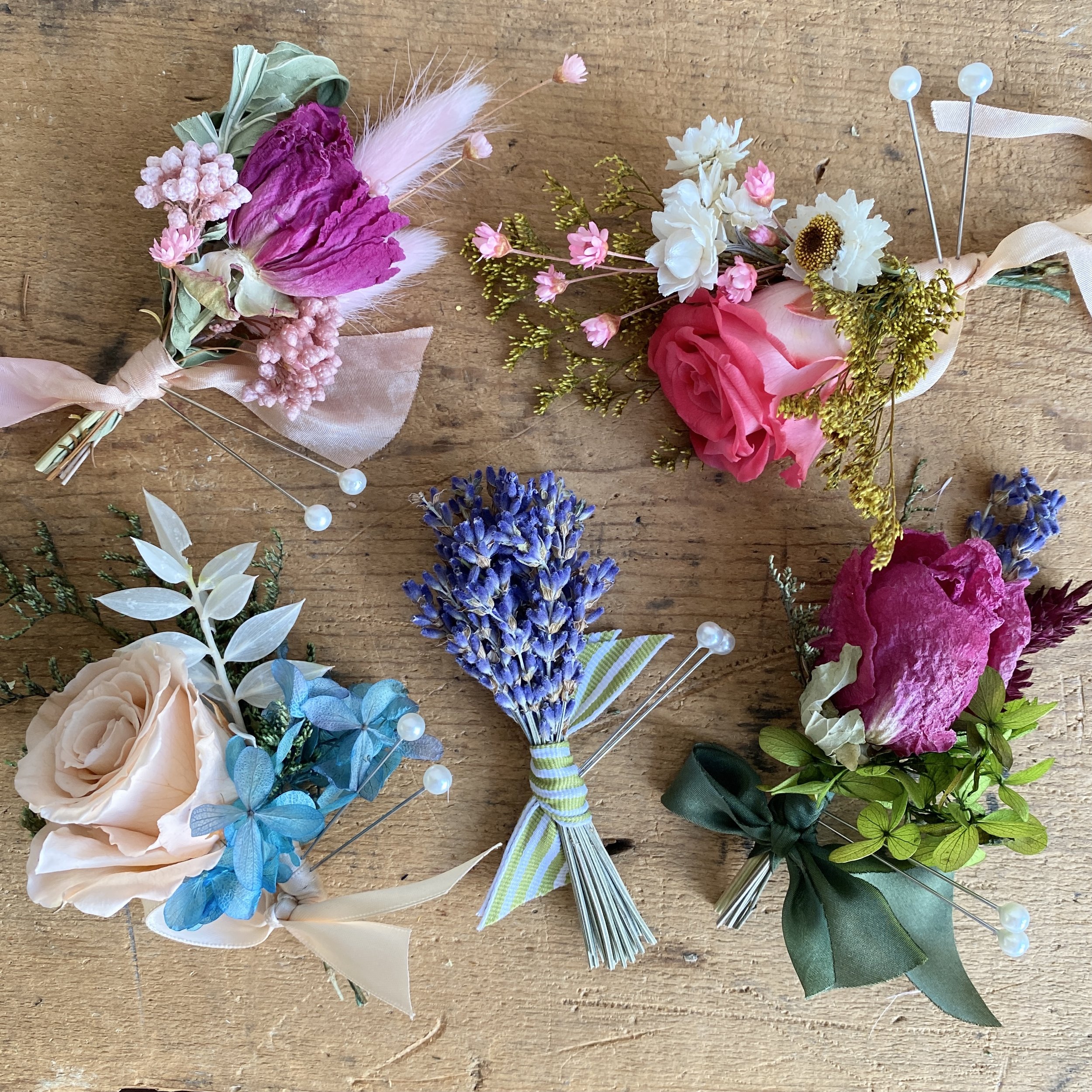 Dried Flower Bridal Boutonnieres