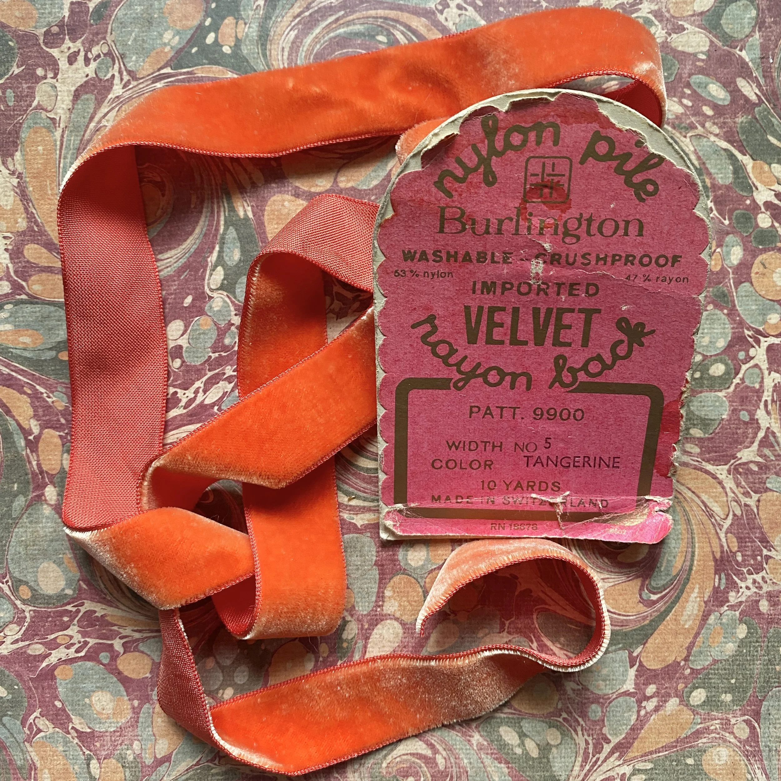 Vintage Swiss Velvet Ribbon