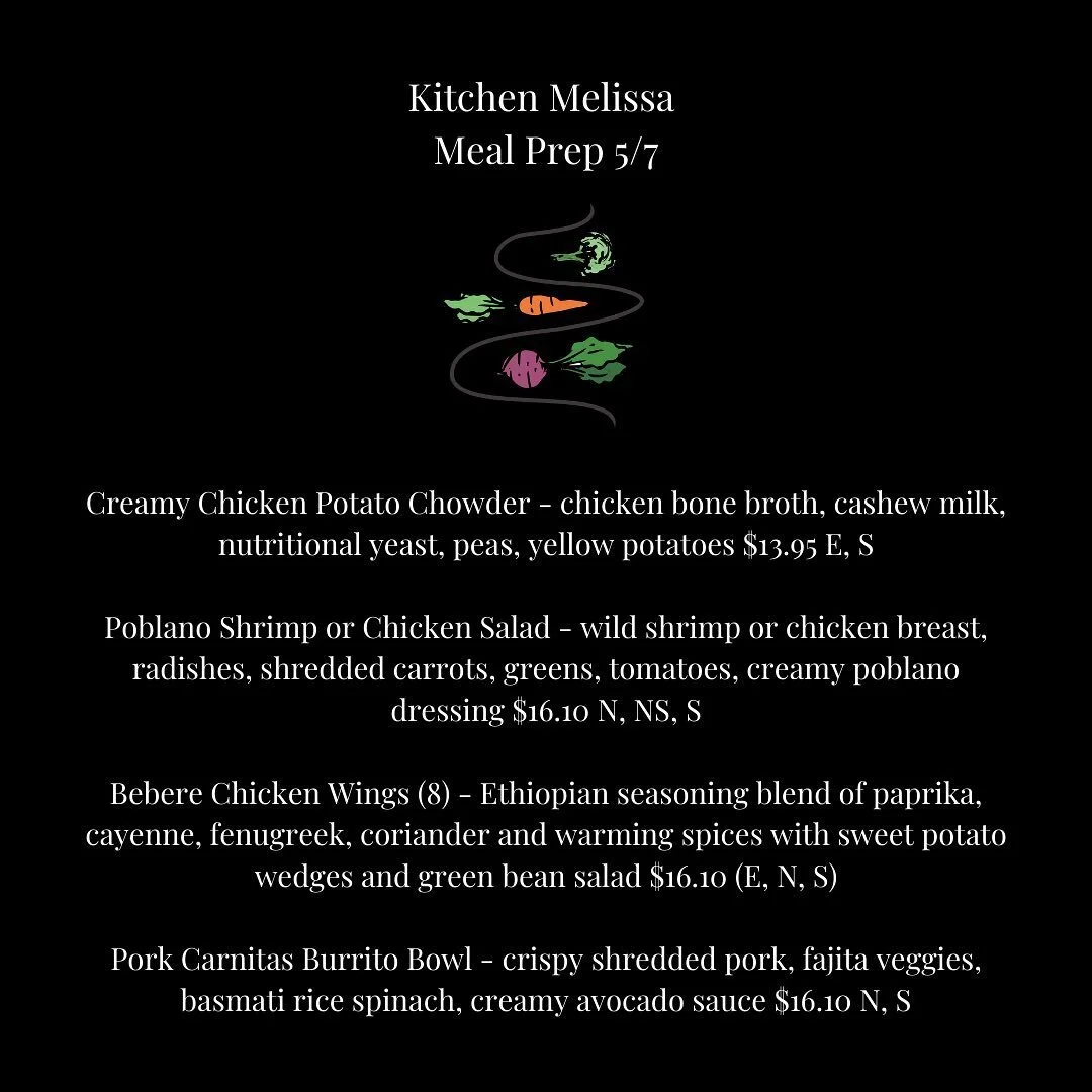 Order by Thursday at 3pm for Sunday pickup or delivery. #kitchenmelissa #mealprepservice #glutendairysugarsoyfree #gowithyourgut