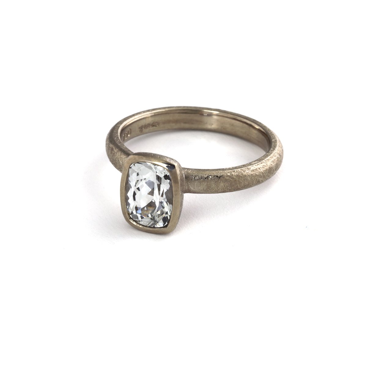 Buy White Sapphire Ring White Gold 5x7mm Oval Cut White Sapphire Gemstone  Split Shank Band SI I-J Diamond Wedding Band Anniversary Ring Online at  desertcartINDIA