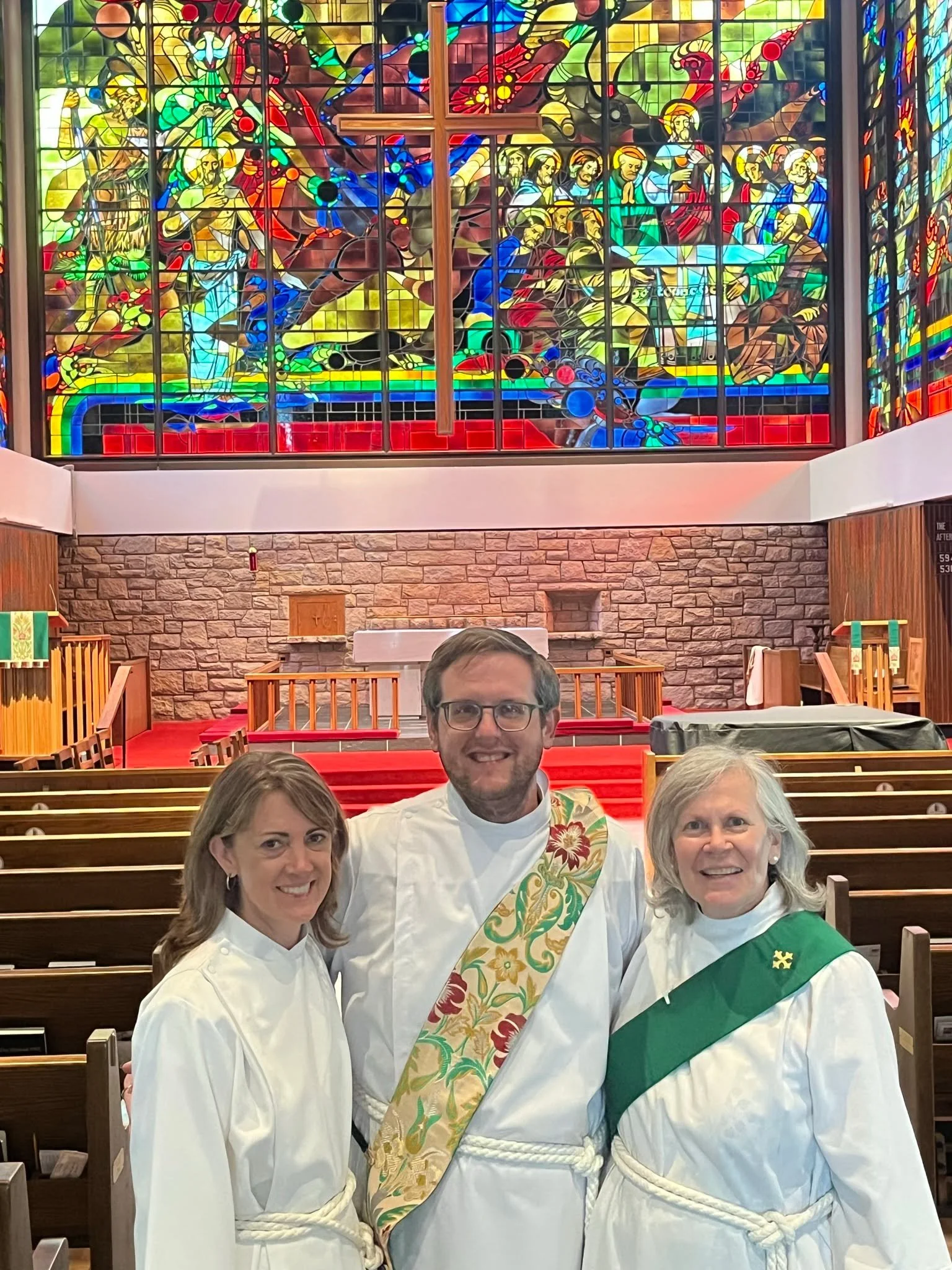 Scene from Sunday! Julie Curd served on the altar for the first time yesterday!
