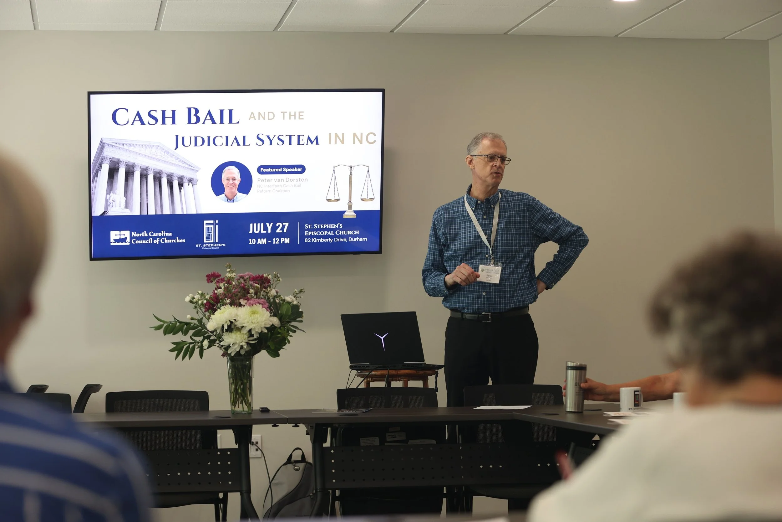 On Monday, St. Stephen's hosted the North Carolina Council of Churches. There was a presentation on judicial reform in North Carolina and then Morning Prayer.