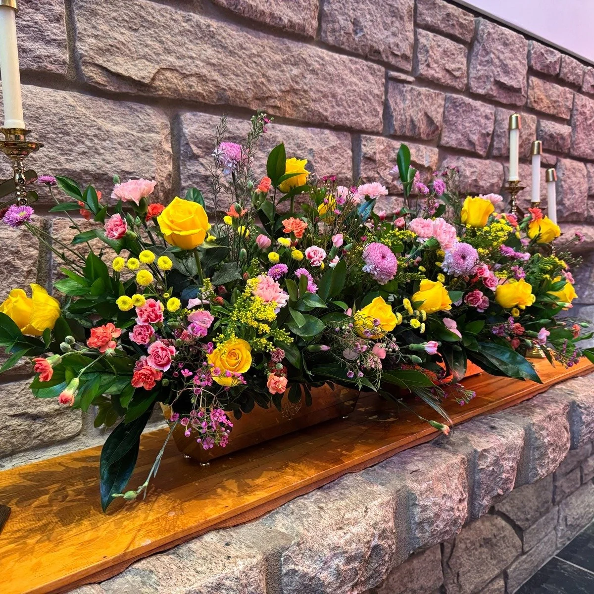 Today's altar flowers were given to the glory of God, and in memory of Jerry and Rachel DeBenedette and of Bernard Cullen.