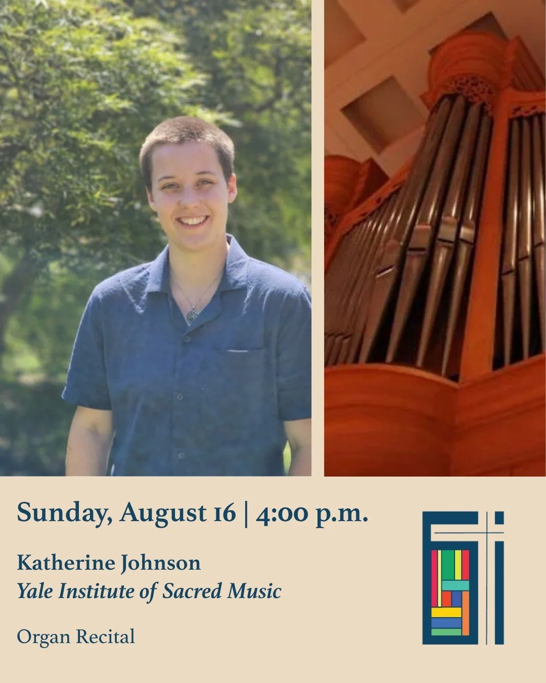 Please join us at 4:00 p.m. this Sunday, August 16 for the final organ recital of our 2026 Summer Series for Arts at St. Stephen's!

Katherine Johnson will be playing a short program of music by J.S. Bach on our Flentrop/Richards &amp; Fowkes.

The r