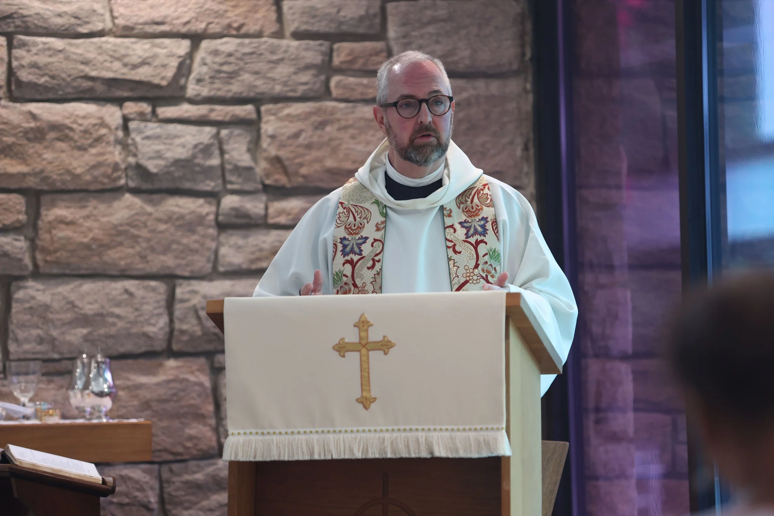 Scenes from the Feast of Bernard of Clairvaux, Monastic and Theologian, 1153 at today's Holy Eucharist + Healing service.

O God, by whose grace your servant Bernard of Clairvaux, kindled with the flame of your love, became a burning and a shining li