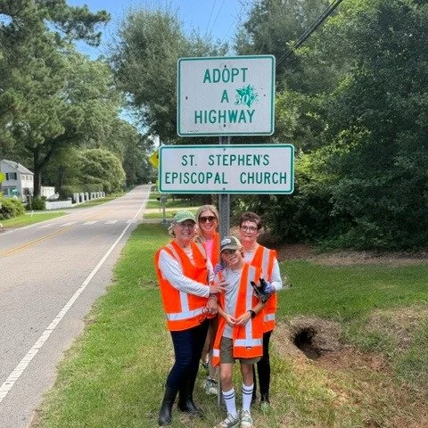 Scenes from St. Stephen's roadside cleanup of Hope Valley Road earlier this month!