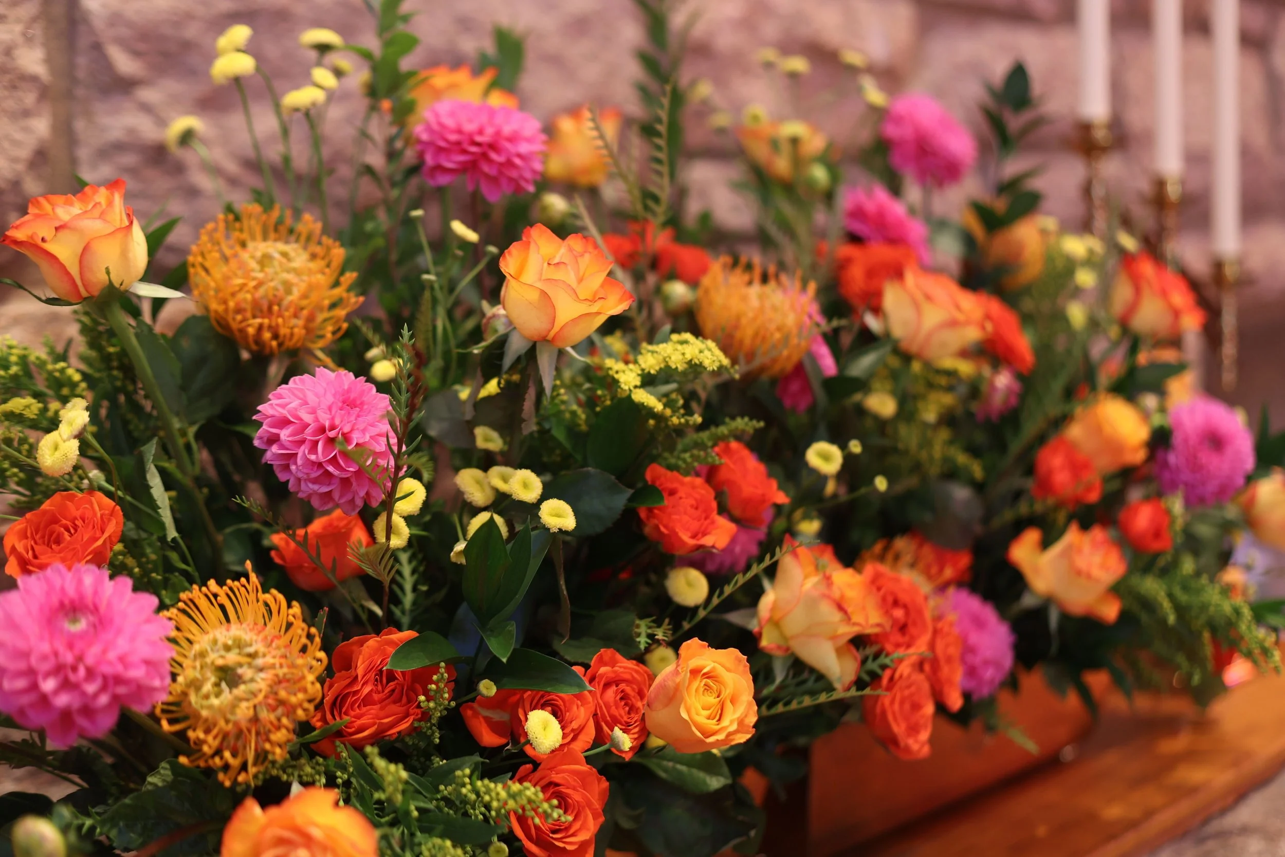 The altar flowers are given to the glory of God, and in loving memory of Johanne and Garfield Miller by their daughter and son-in-law, Sally and John Bugg.