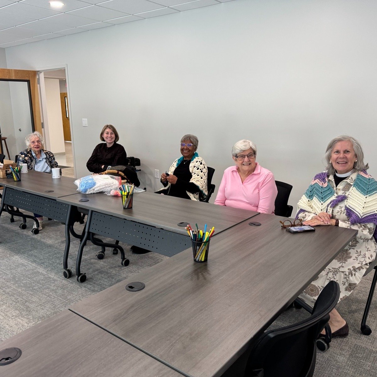 Scene from today's Stitchers' lunch! If you're interested in joining the St. Stephen's Stitchers, reach out to the church office.