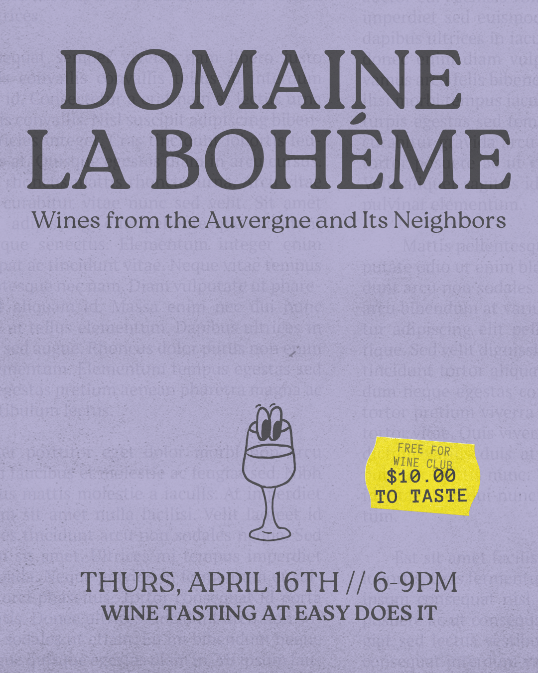 Tasting: Domaine La Bohème