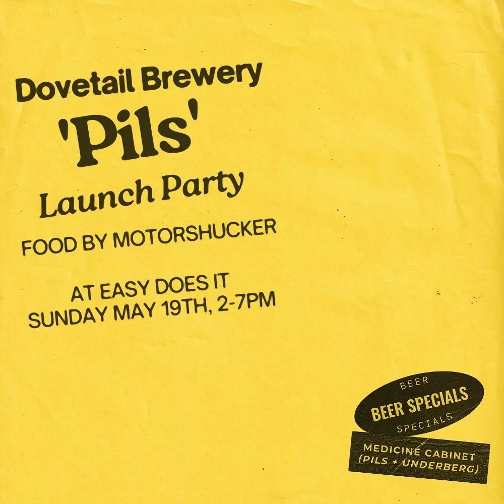 THIS SUNDAY, MAY 19TH 🗓️ @dovetailbrewery pils launch party w/ @motorshucker out back on the patio!⁠
⁠
🍺 beer specials⁠
🎟️ underberg raffle⁠
🦪 @motorshucker ⁠ ⁠
⁠
⁠
#chicagoevents #launchparty #beer #easydoesit #thrillistchicago #popup #foodpopup
