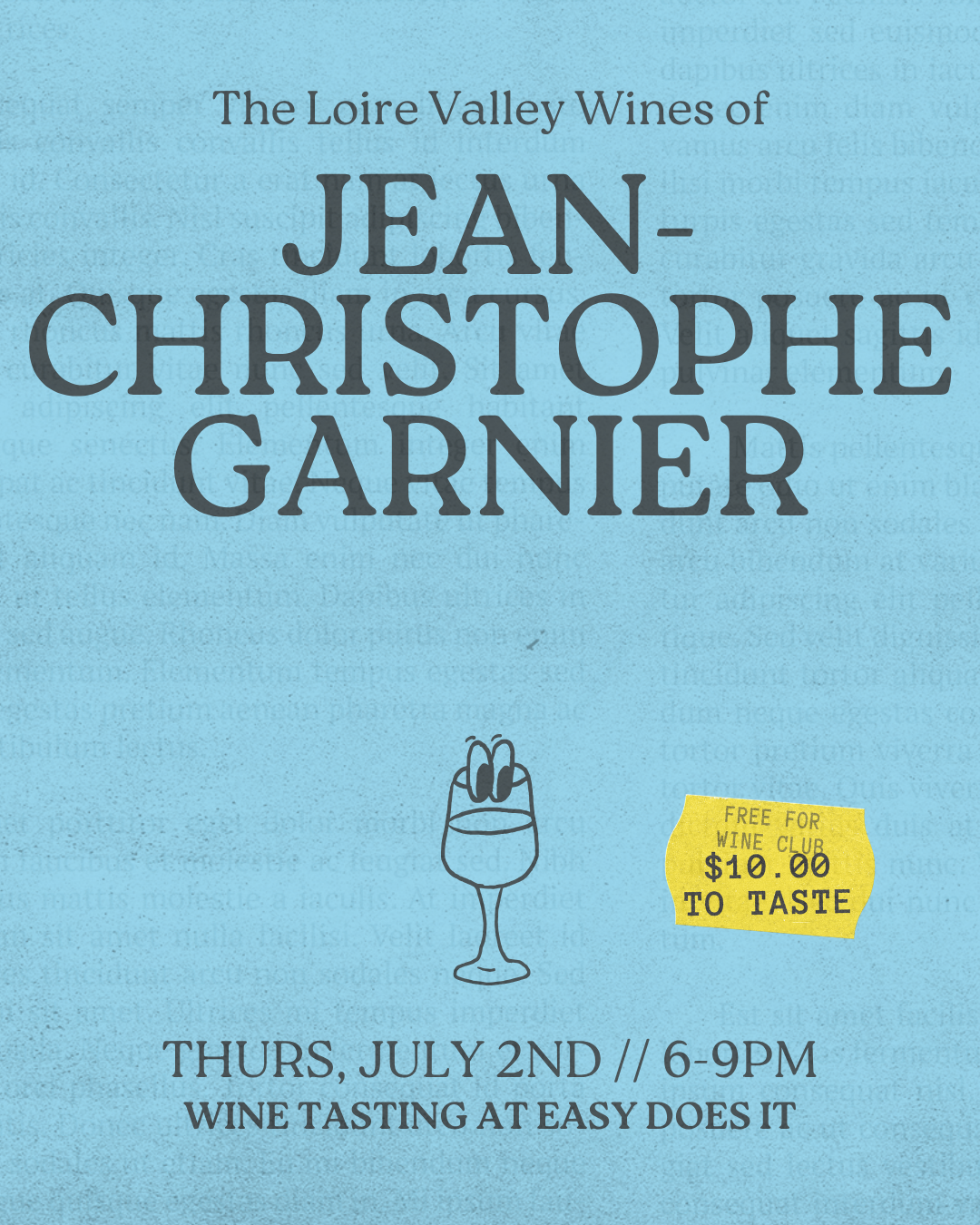Tasting: Jean-Christophe Garnier
