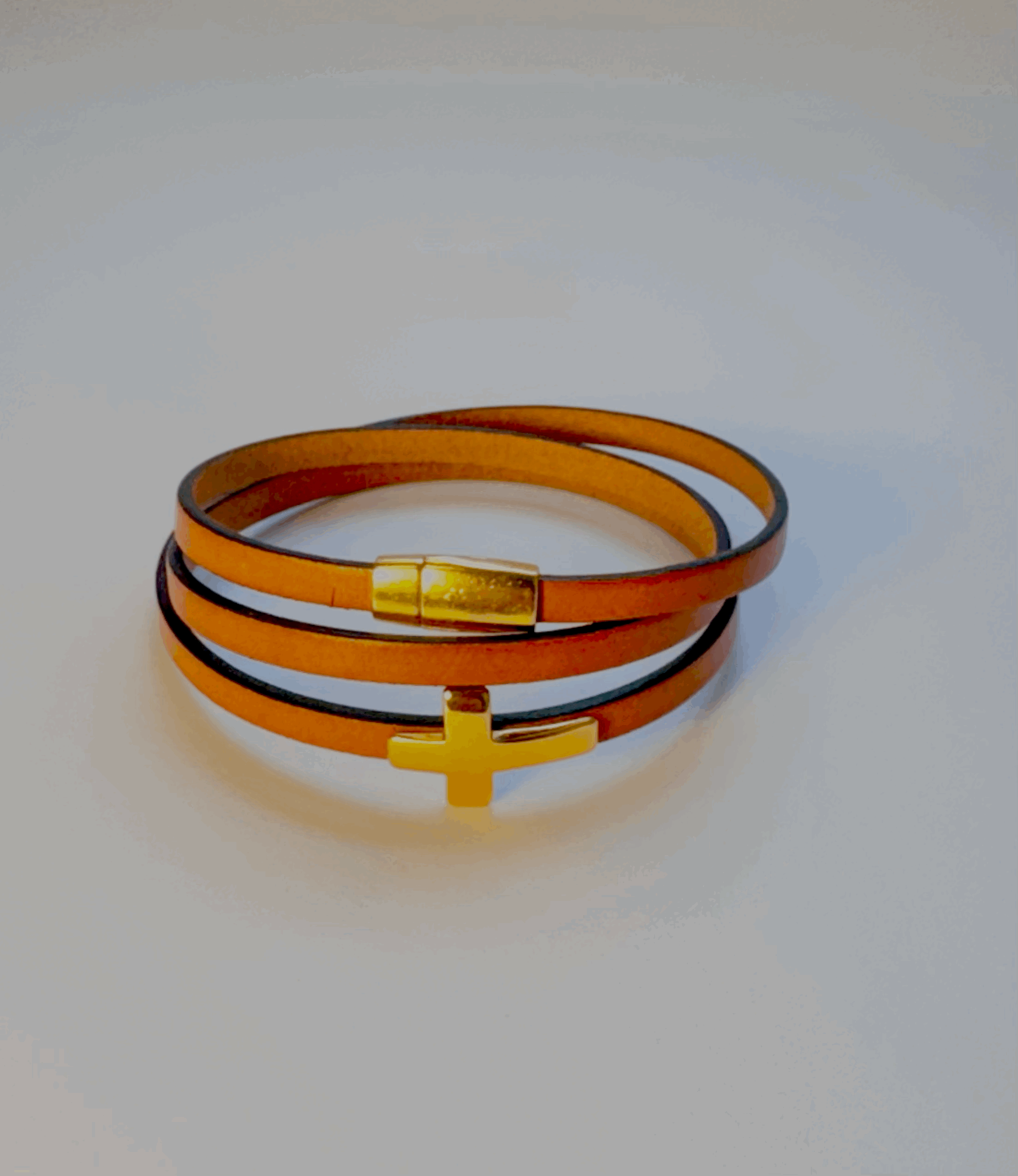 Trio - light borwn w/ gold cross