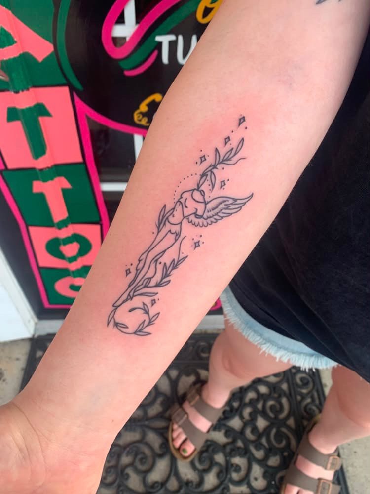 linework tattoo angel tattoo englewood ohio