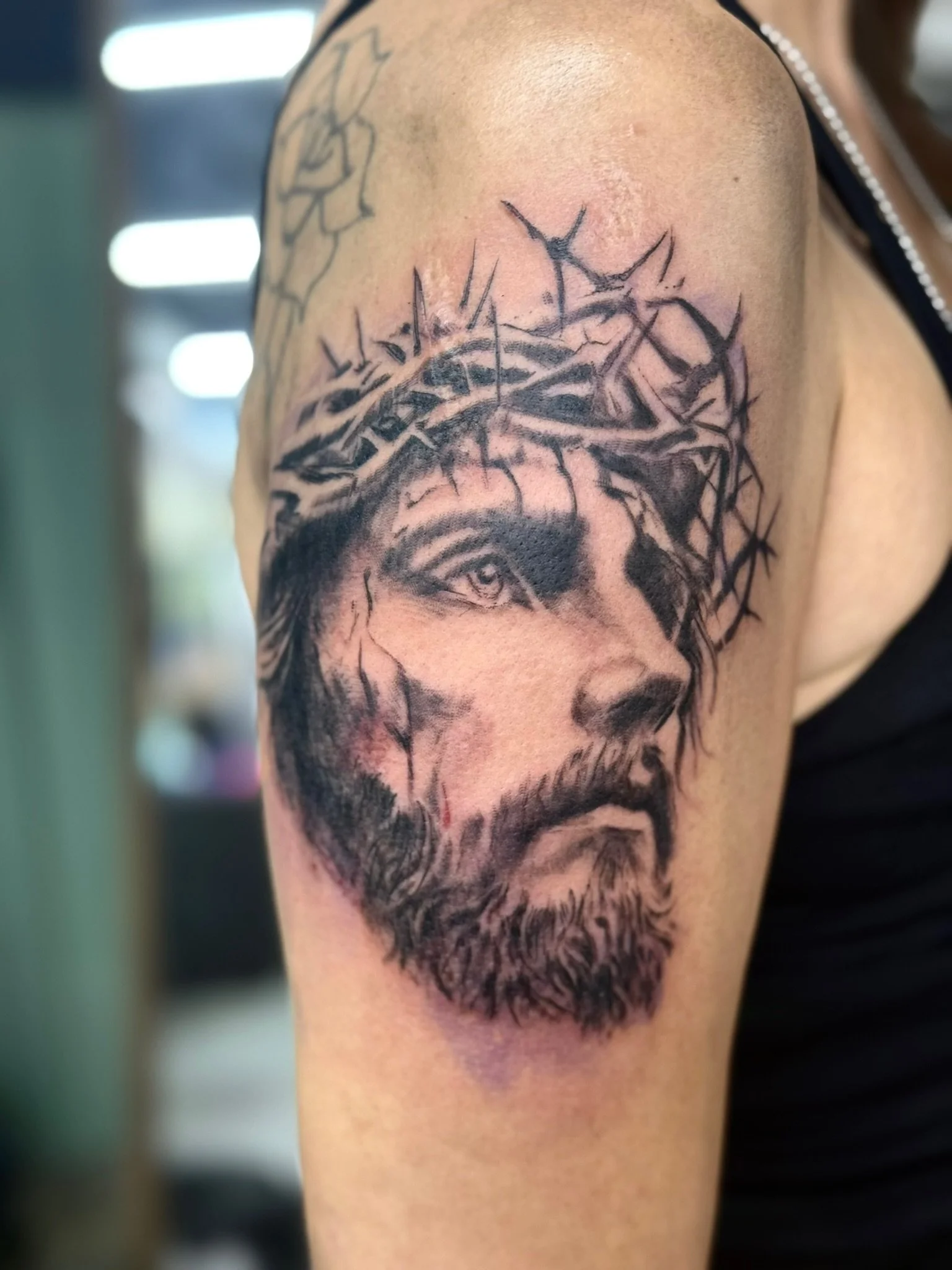 jesus tattoo black and grey tattoo englewood ohio