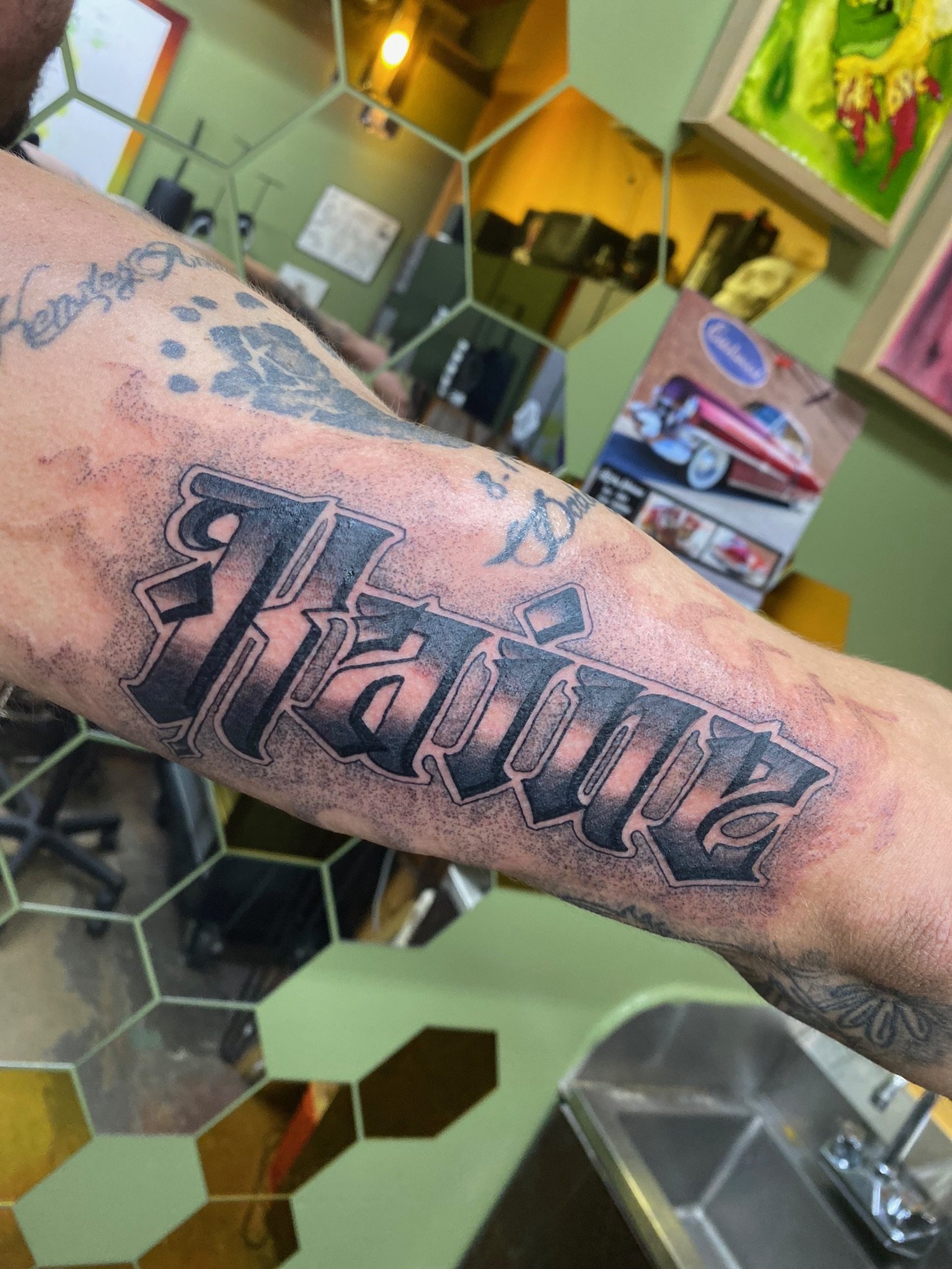 tayrextattoos lettering Englewood ohio